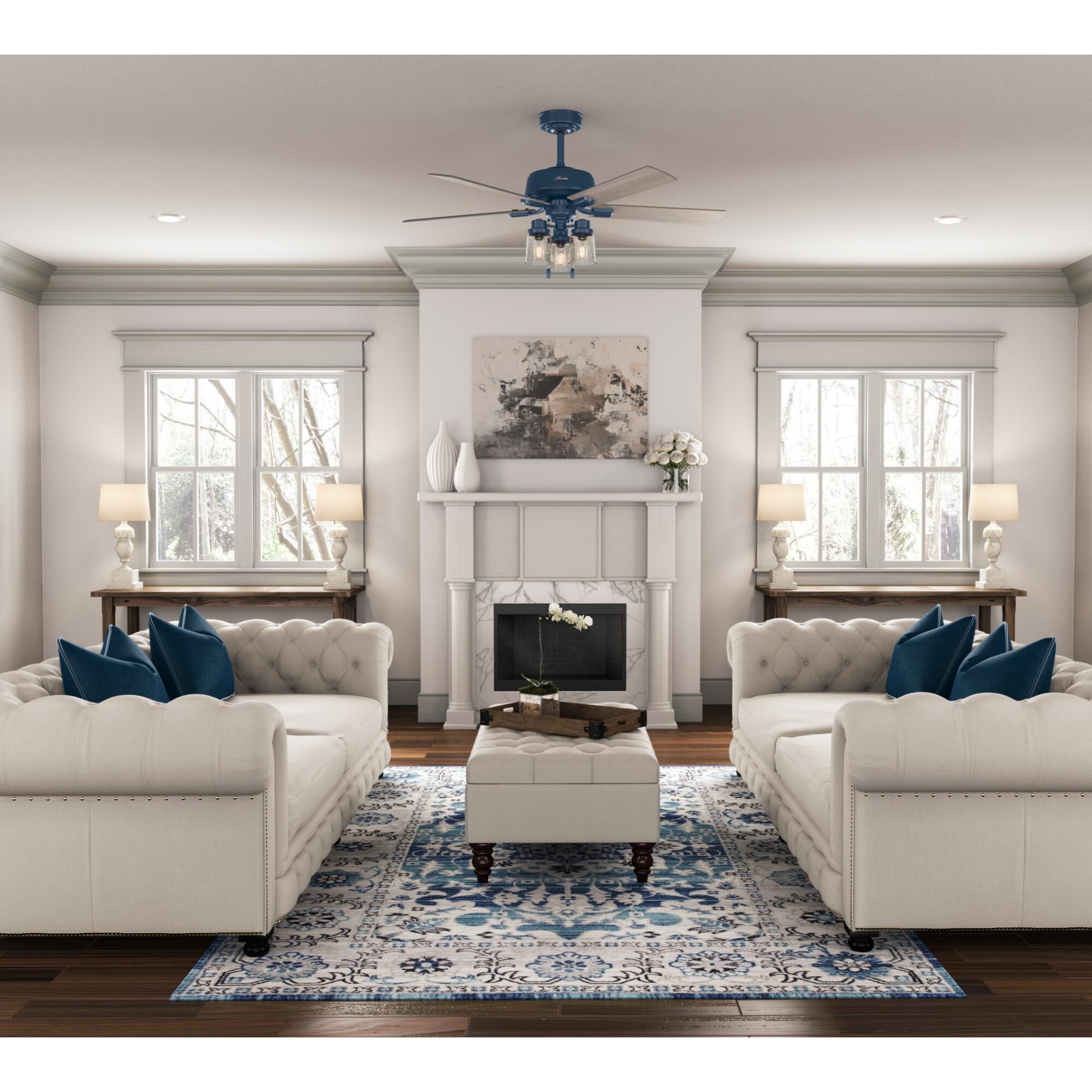 Hartland 52 Inch Ceiling Fan with Light Kit by Hunter Fan