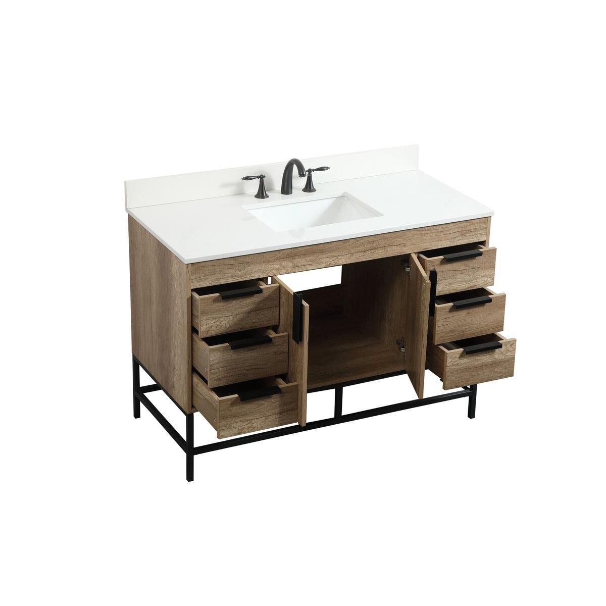 Shown in Natural Oak finish and With Backsplash accent