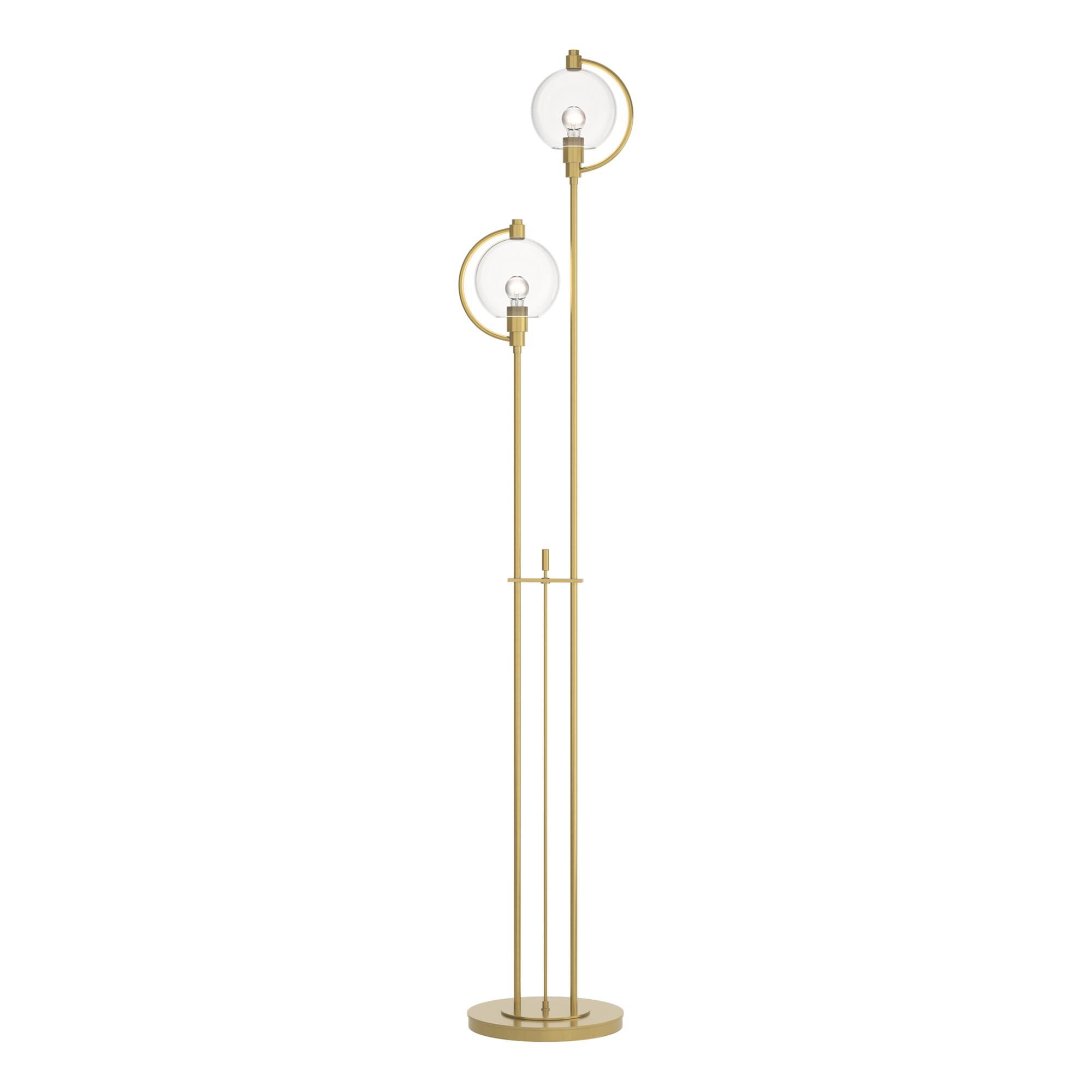 Shown in Modern Brass finish and Clear glass