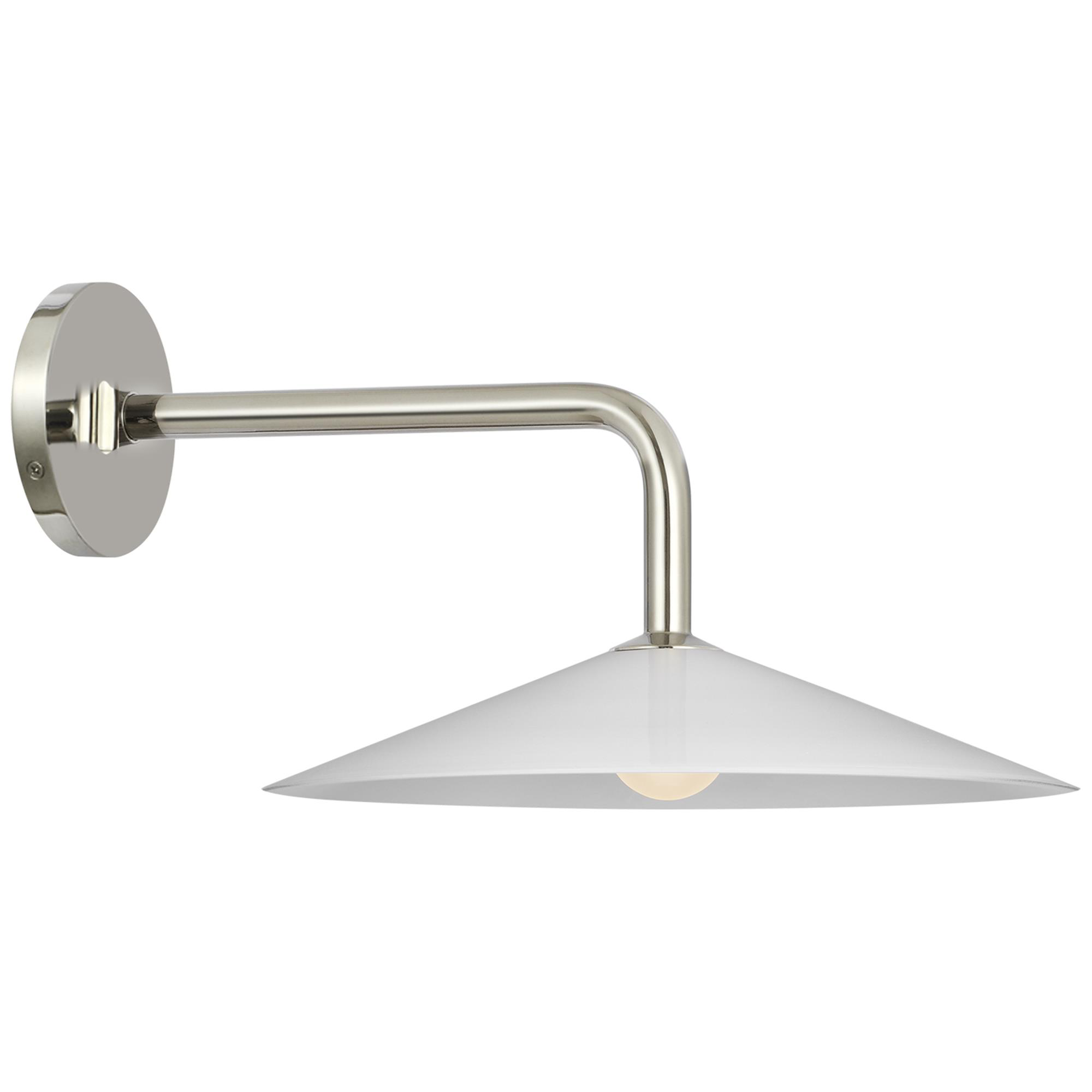 Shown in Polished Nickel and White Glass finish