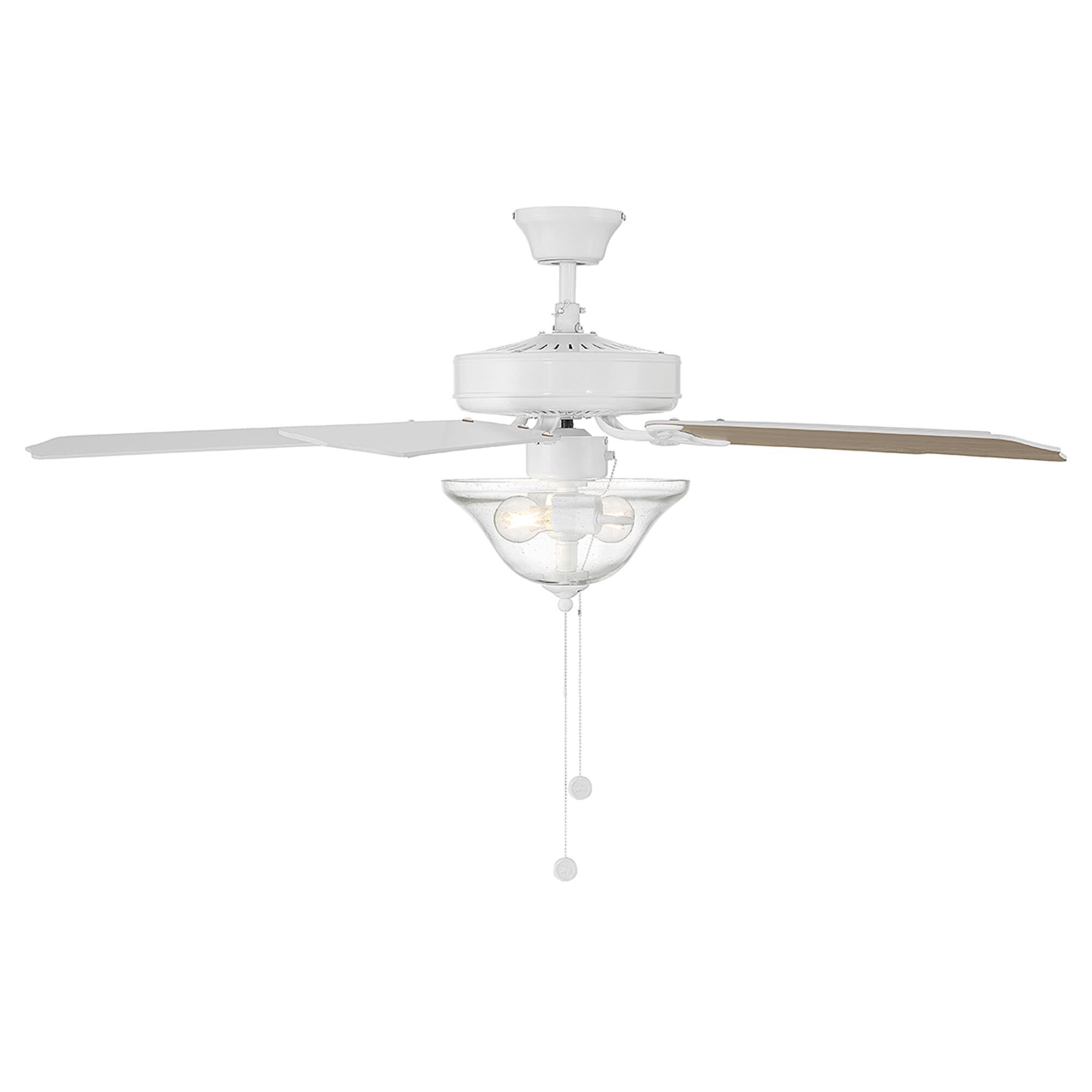 Shown in Bisque White finish and Clear Bubble glass