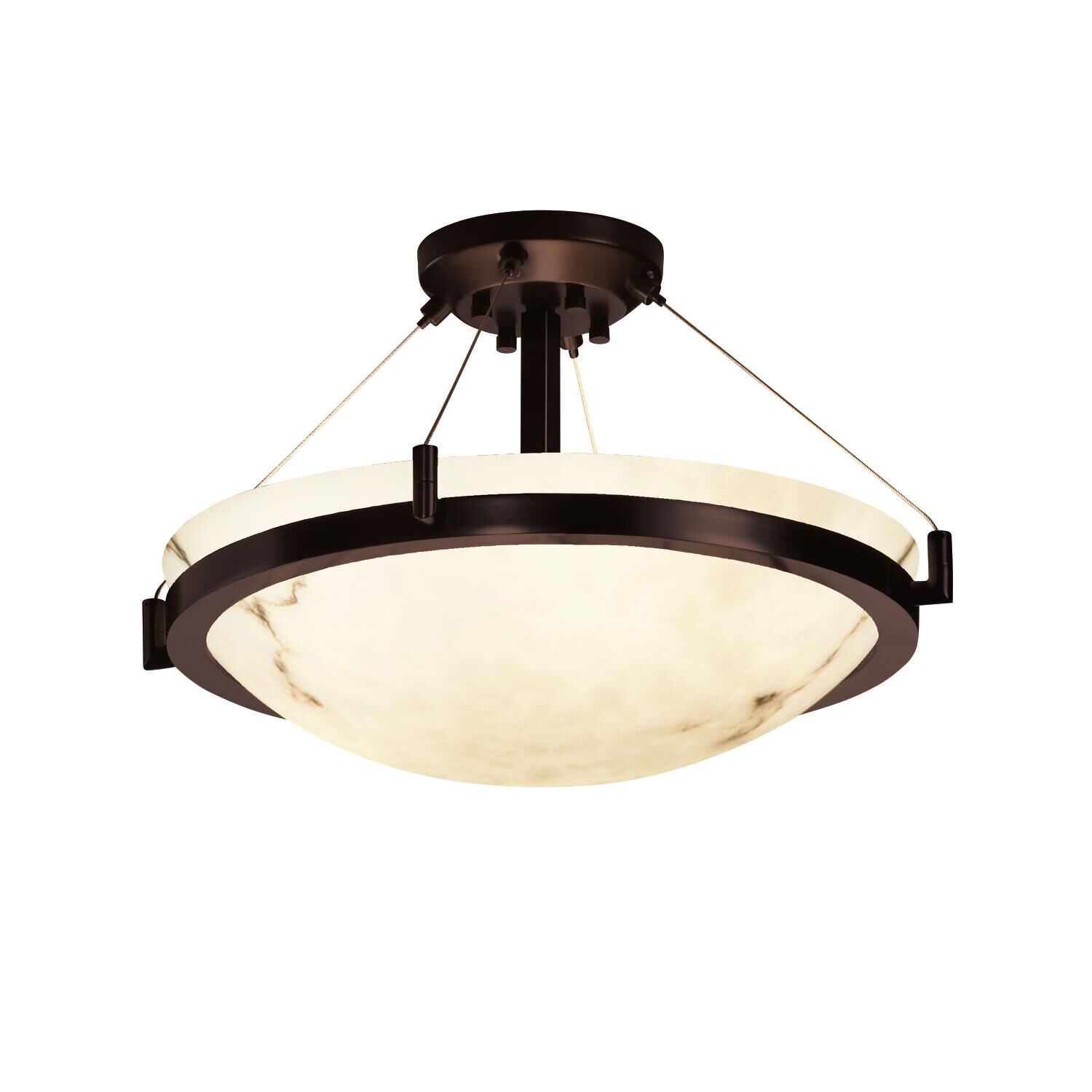 Shown in Dark Bronze finish and Faux Alabaster Resin glass and Round Bowl (FAL) shade and Round Bowl accent