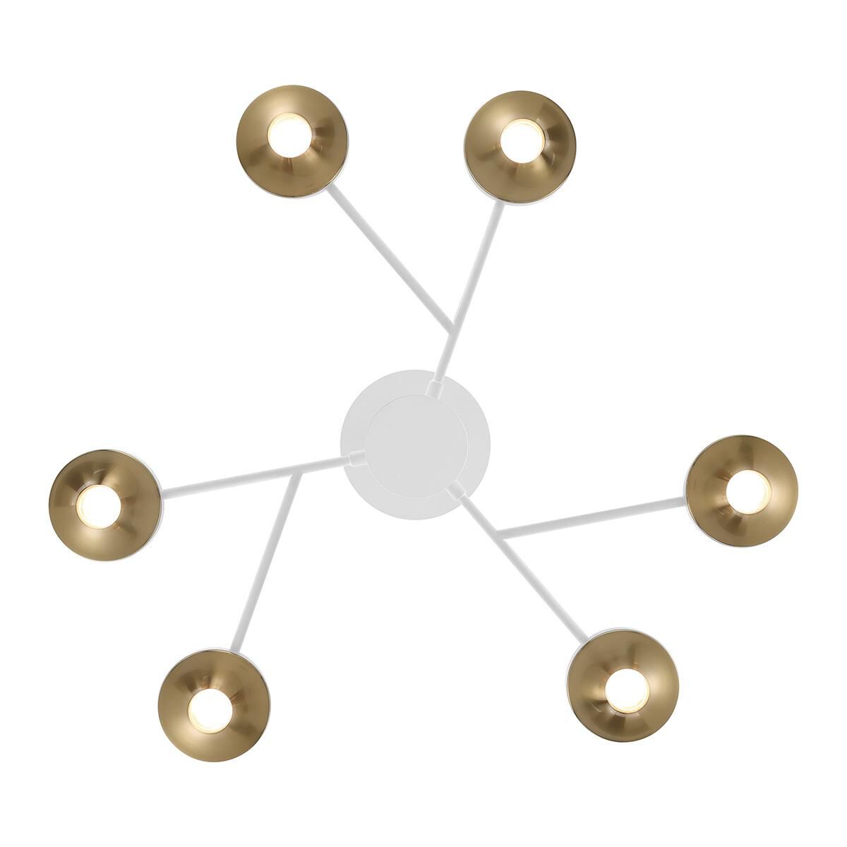 Shown in White and Brass finish and Etched glass