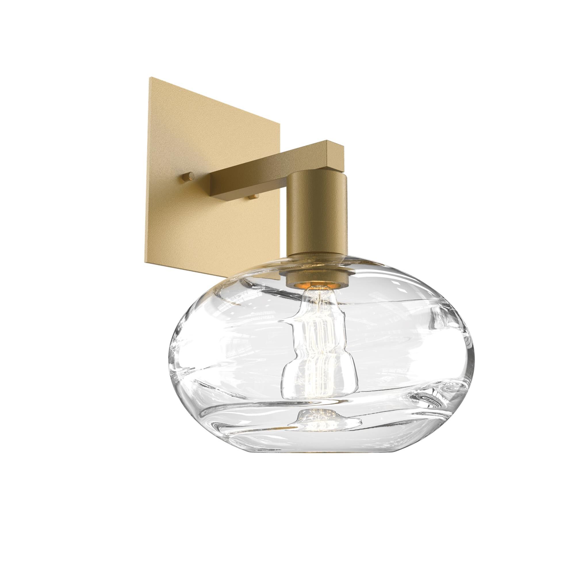 Shown in Gilded Brass finish and Optic Clear glass
