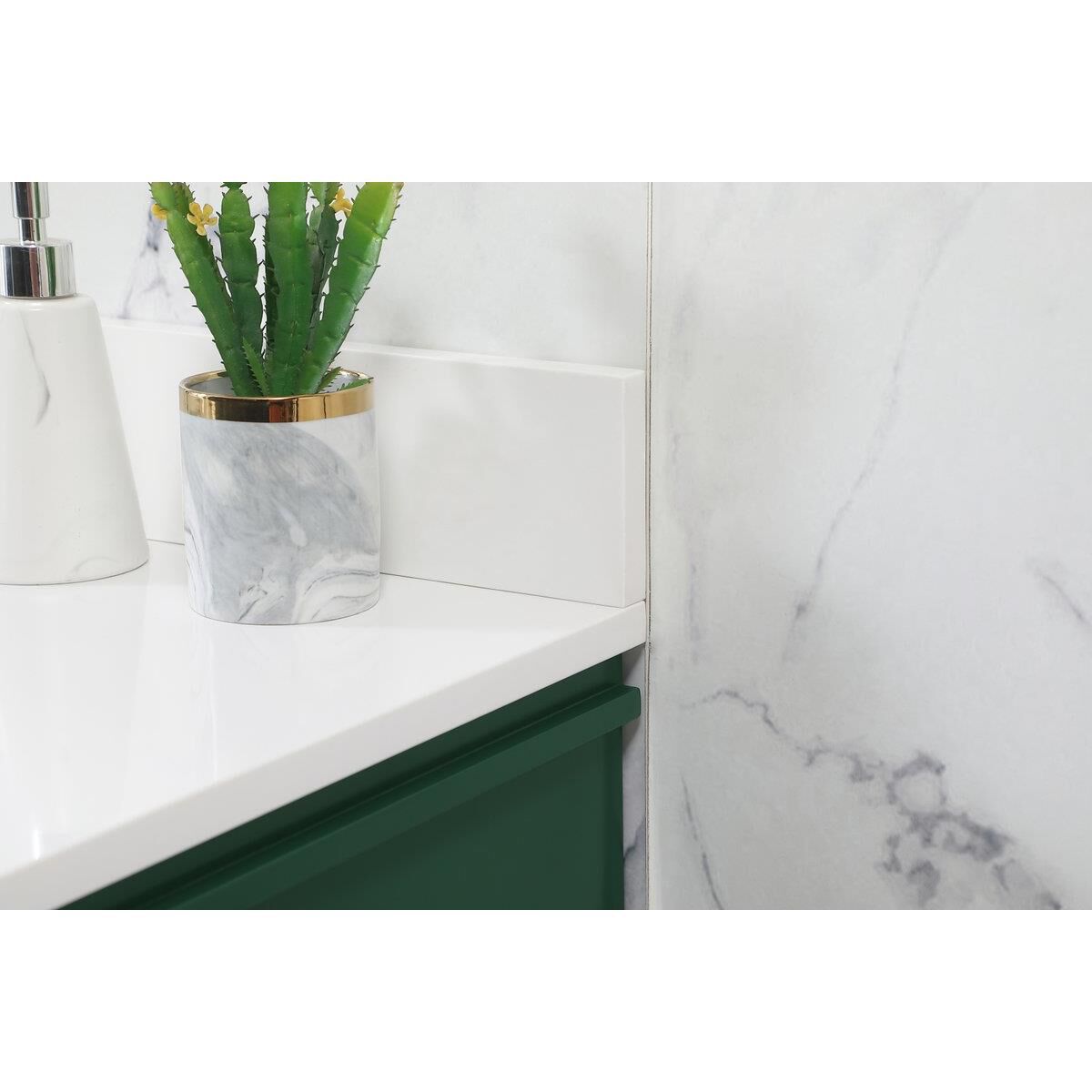 Shown in Green finish and Backsplash accent