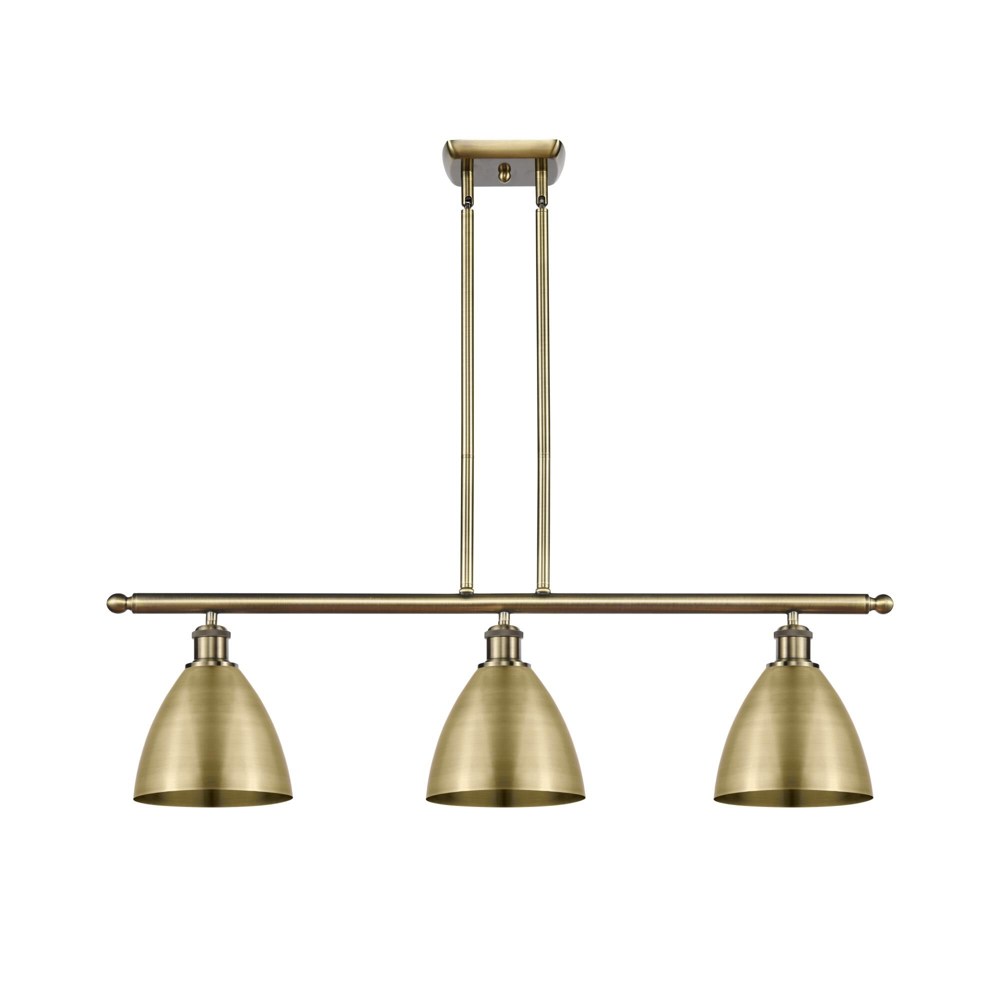 Shown in Antique Brass finish and Clear glass and Antique Brass Ballston Dome shade
