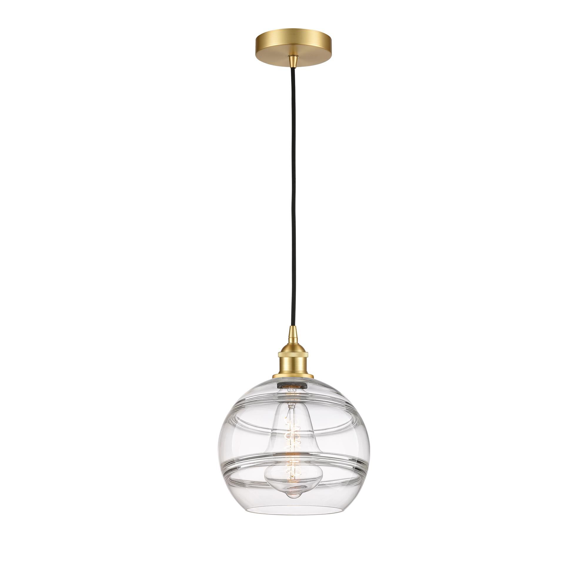 Shown in Satin Gold finish and Clear glass