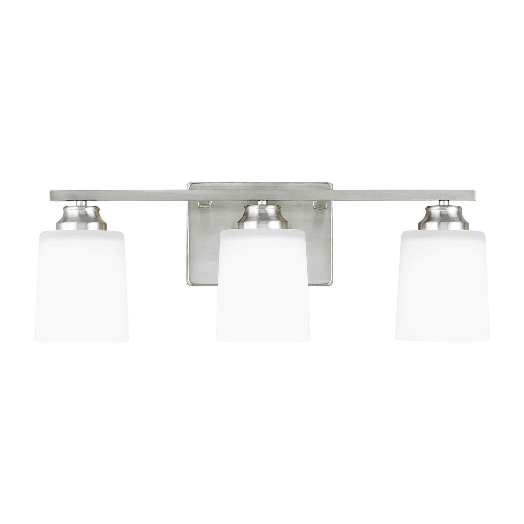 Shown in Brushed Nickel finish and Etched / White Inside Glass s shade