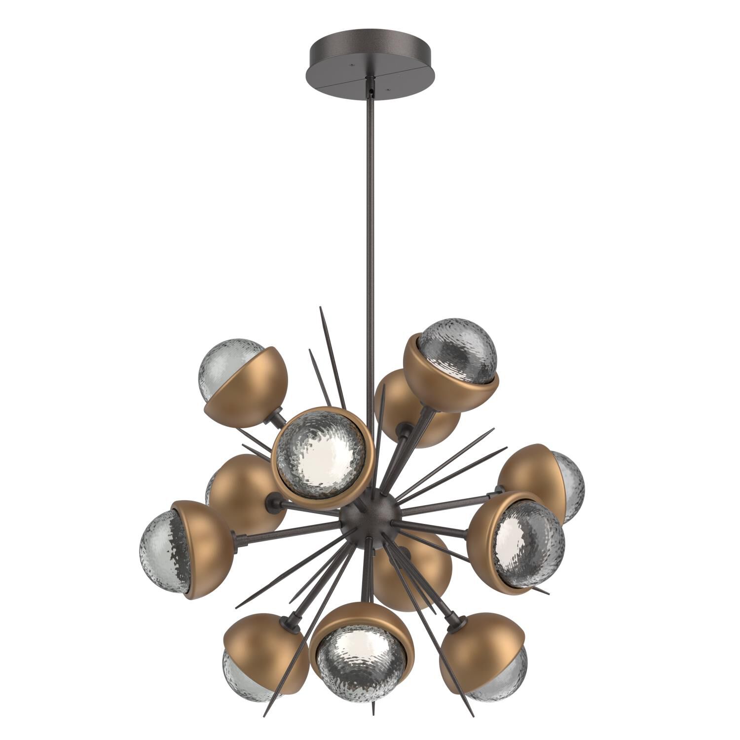 Shown in Graphite finish and Smoke glass and Novel Brass accent