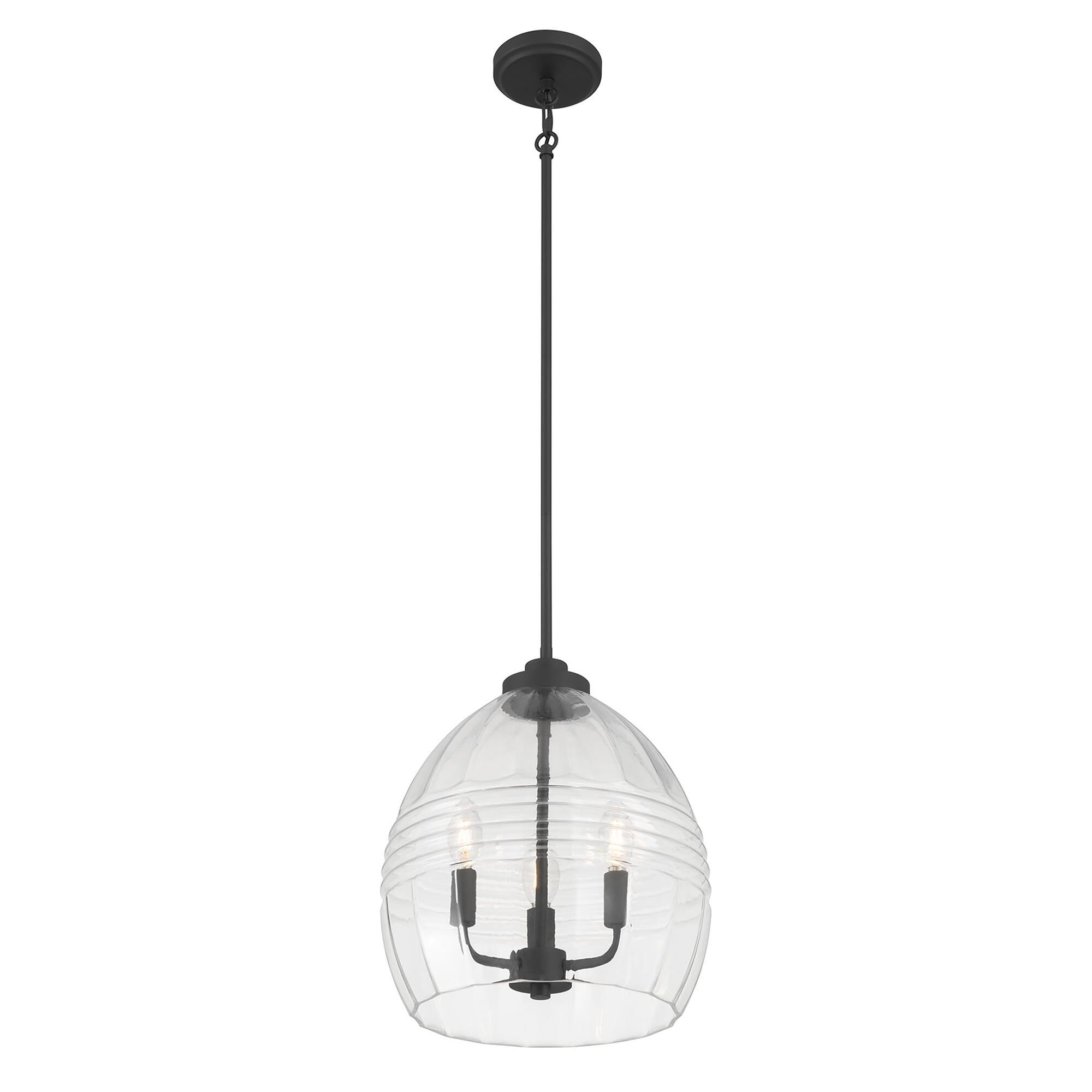 Shown in Matte Black finish and Clear glass