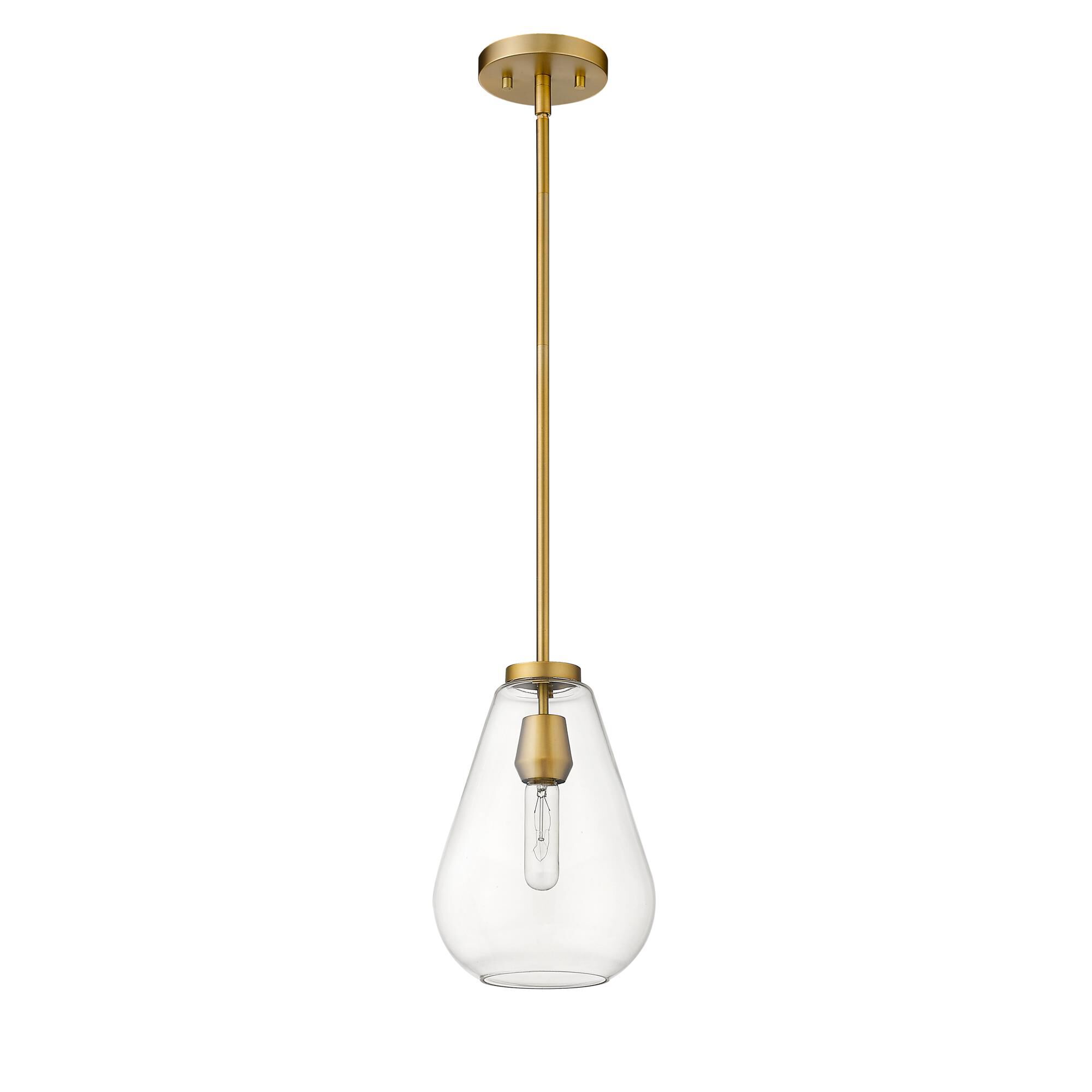 Shown in Olde Brass finish and Glass shade