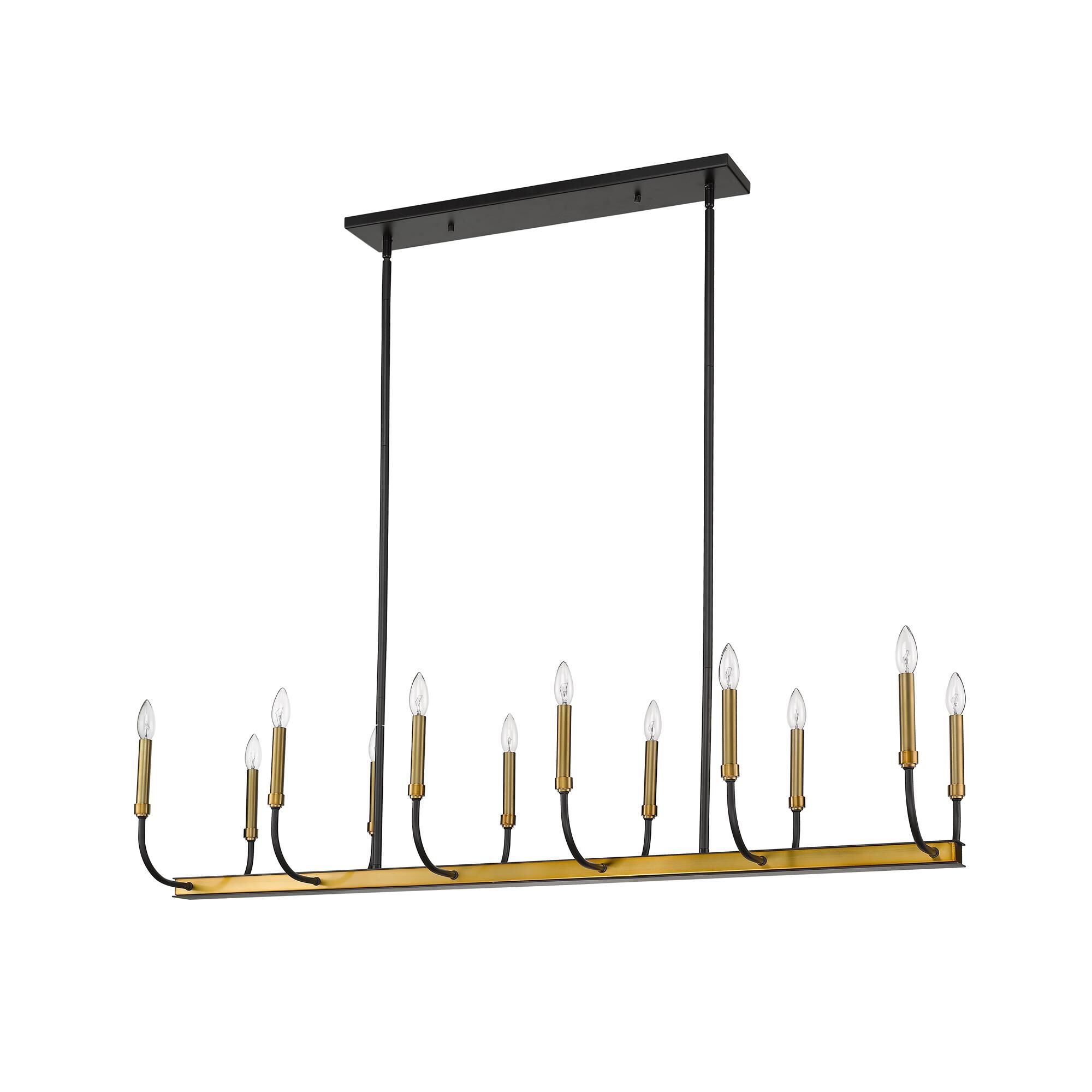 Shown in Matte Black + Olde Brass finish and --- glass and --- shade