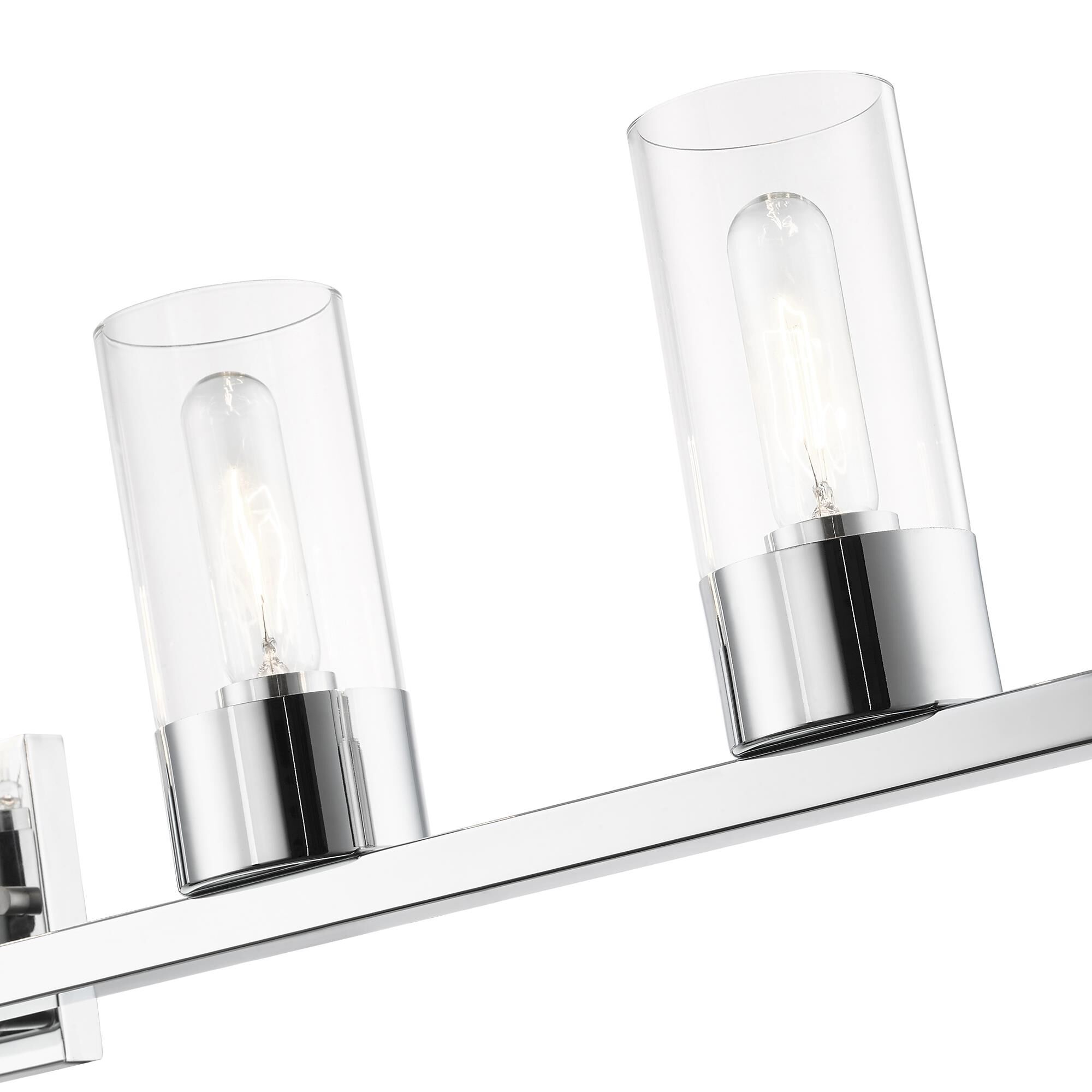 Shown in Polished Chrome finish and Clear glass