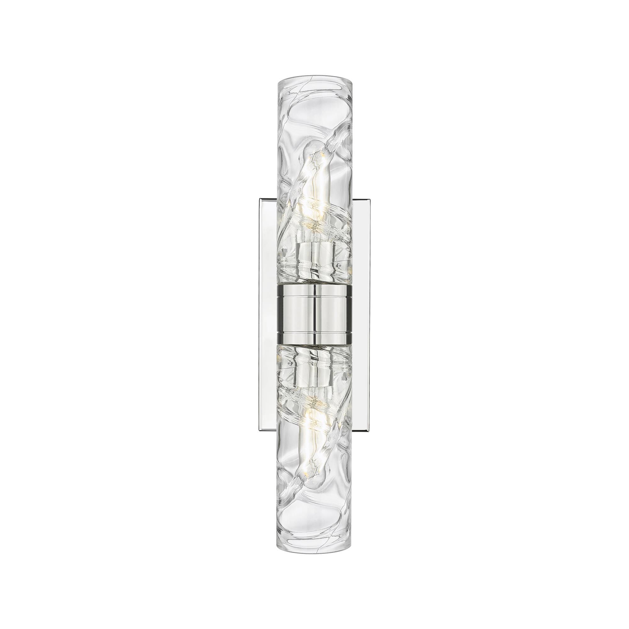 Shown in Polished Nickel finish and Deco Swirl glass