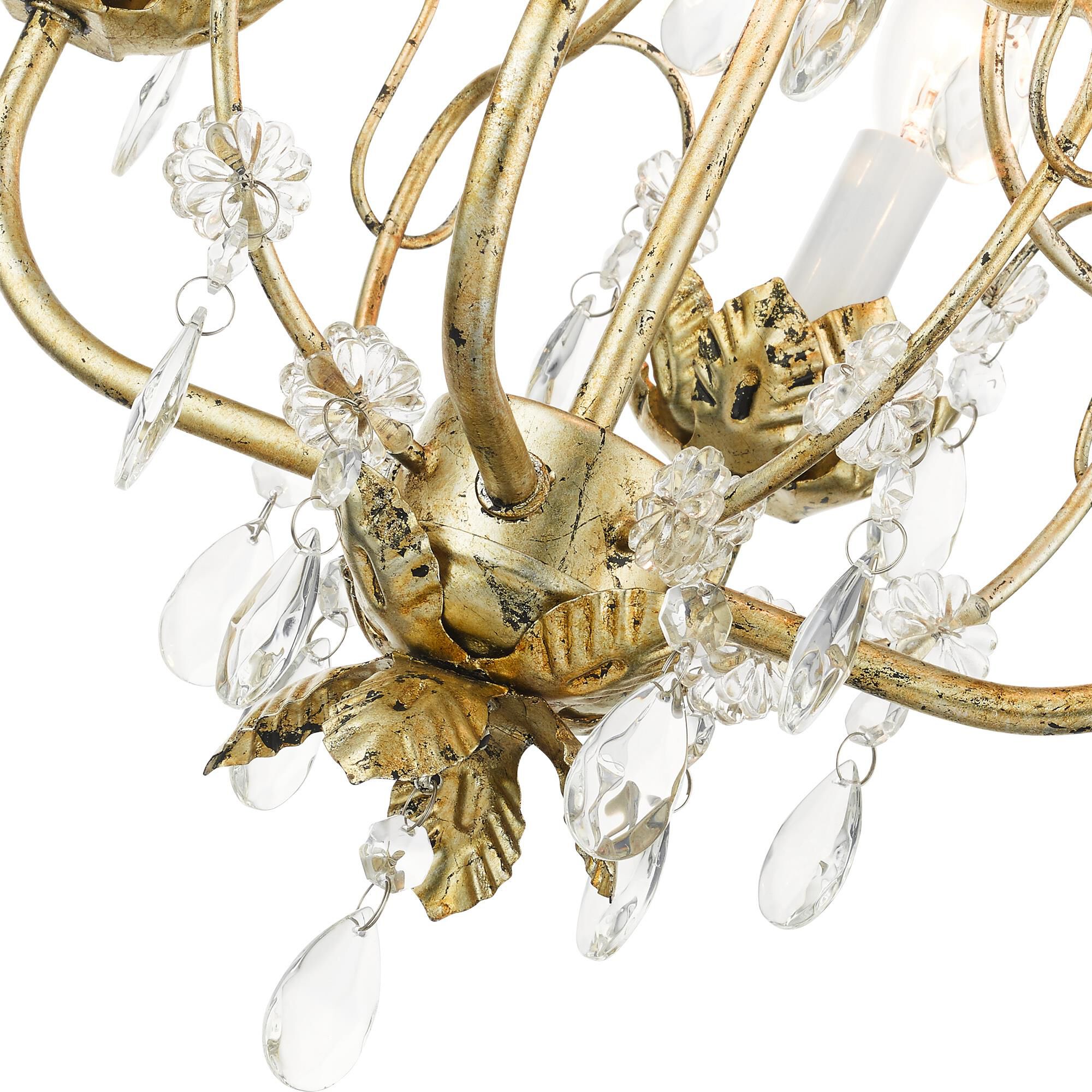 Shown in Winter Gold finish and Clear Crystal Accents glass and Clear Crystal Accents shade