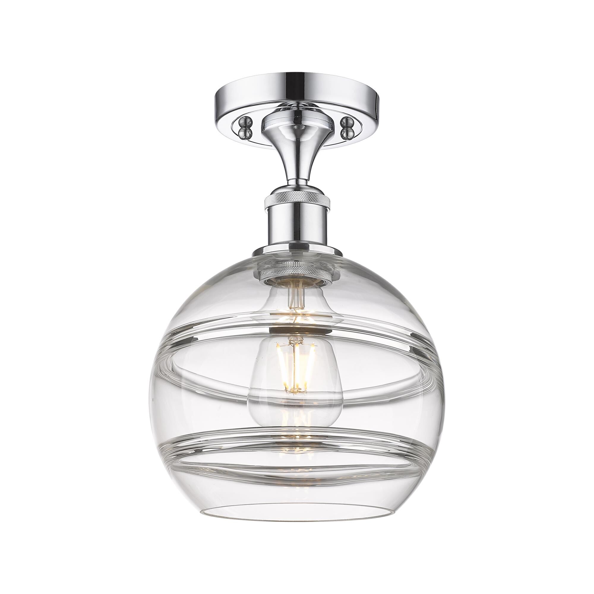 Shown in Polished Chrome finish and Clear glass