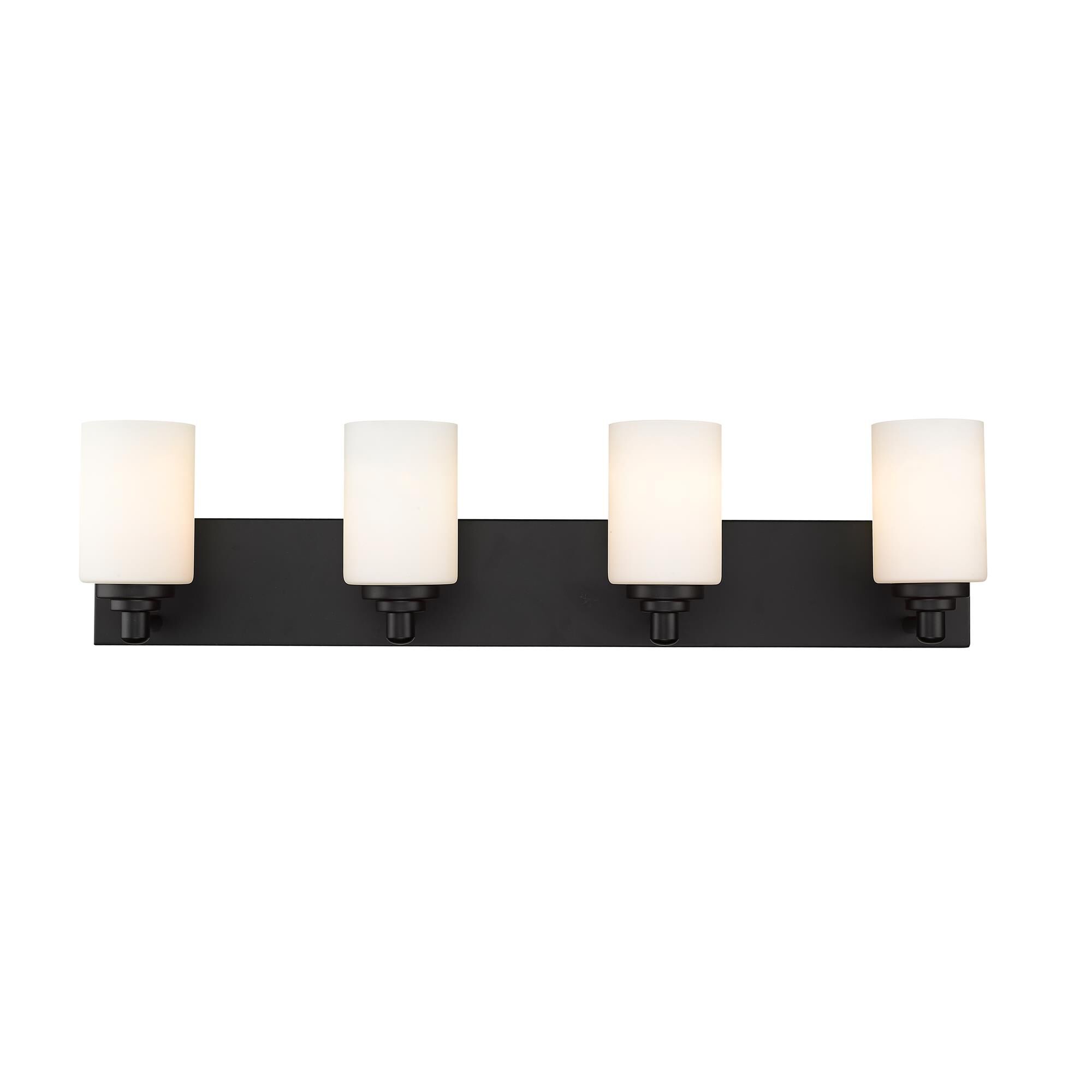 Shown in Matte Black finish and Glass shade