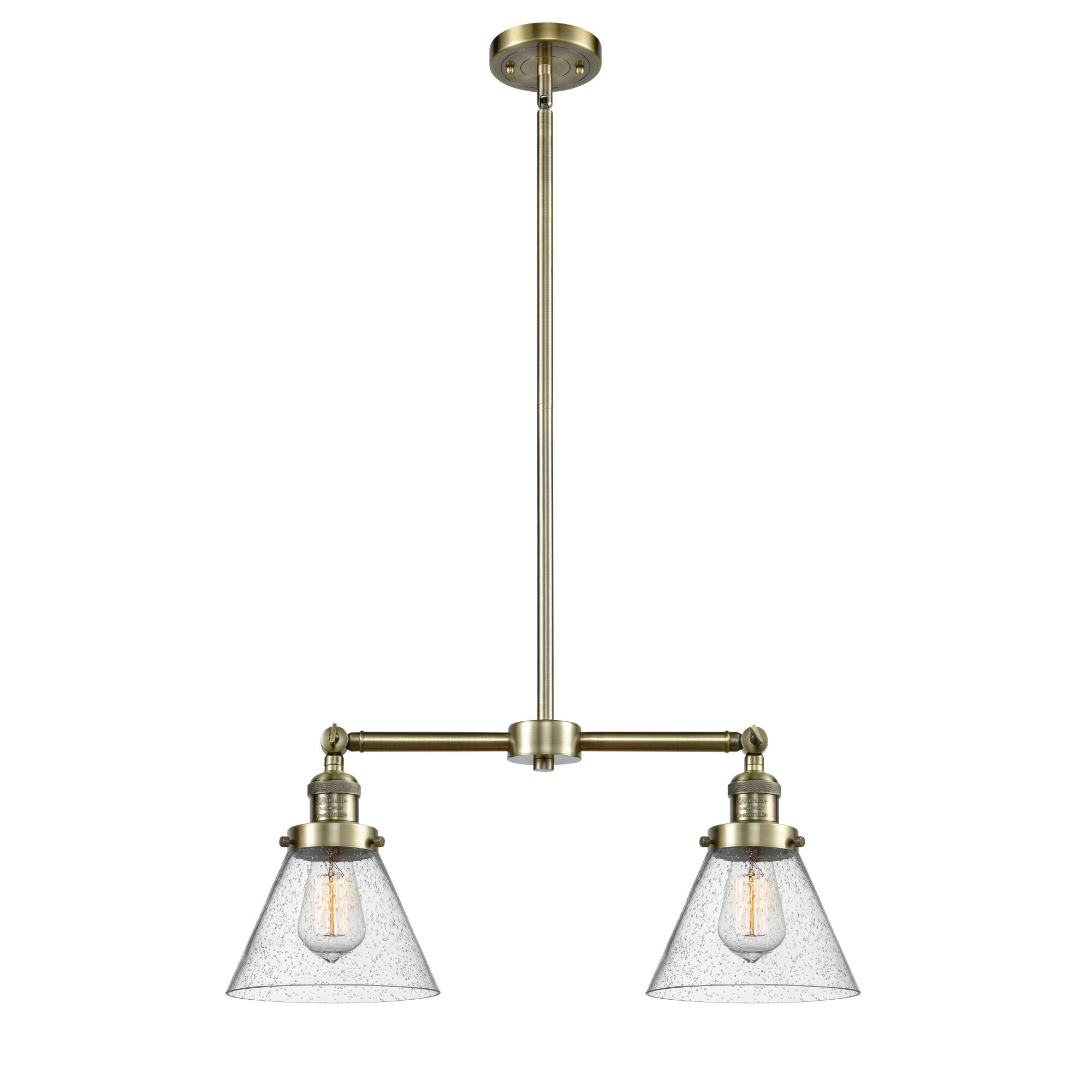 Bruno Marashlian Large Cone 21 Inch 2 Light Mini Chandelier by Innovations Lighting