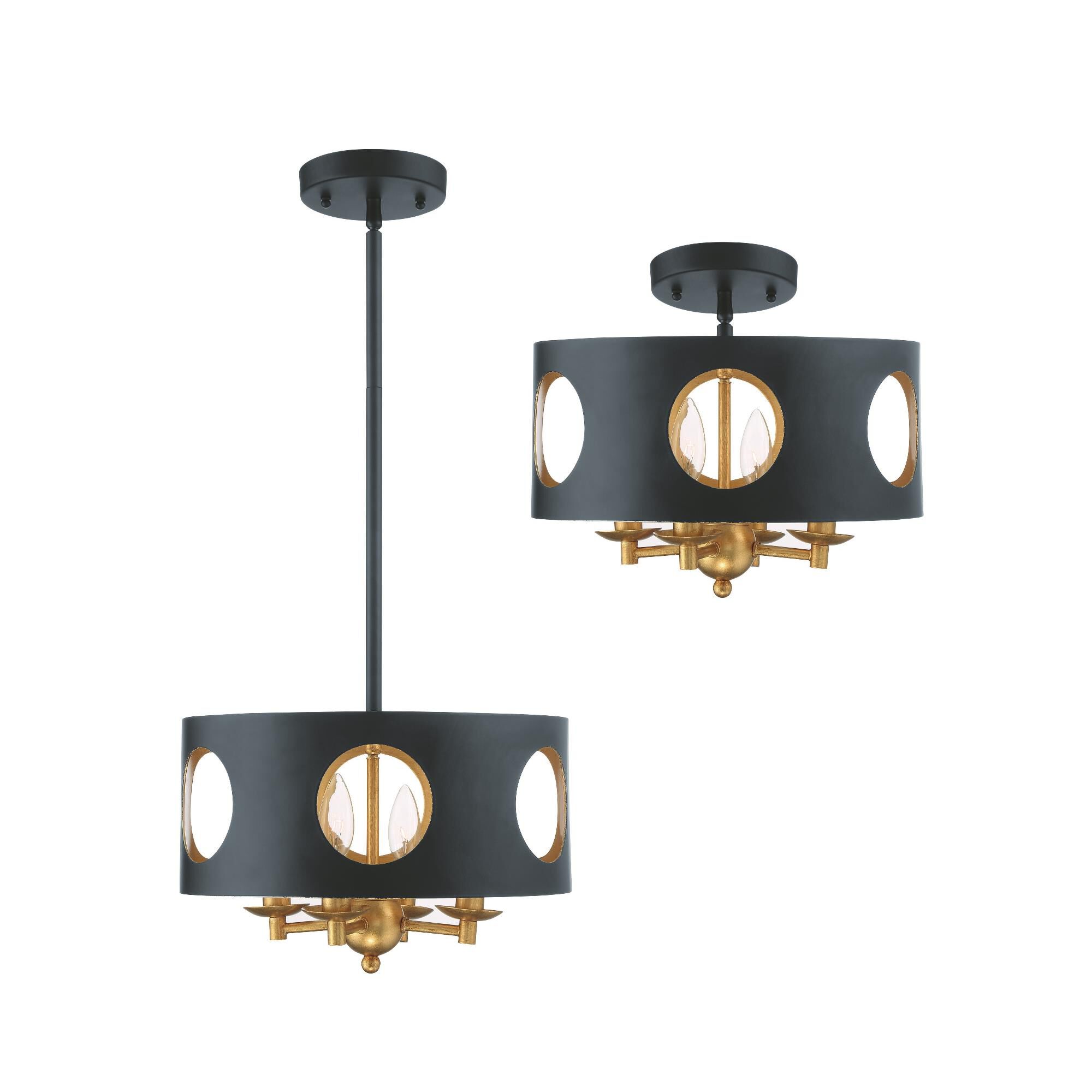 Shown in Black + Antique Gold finish