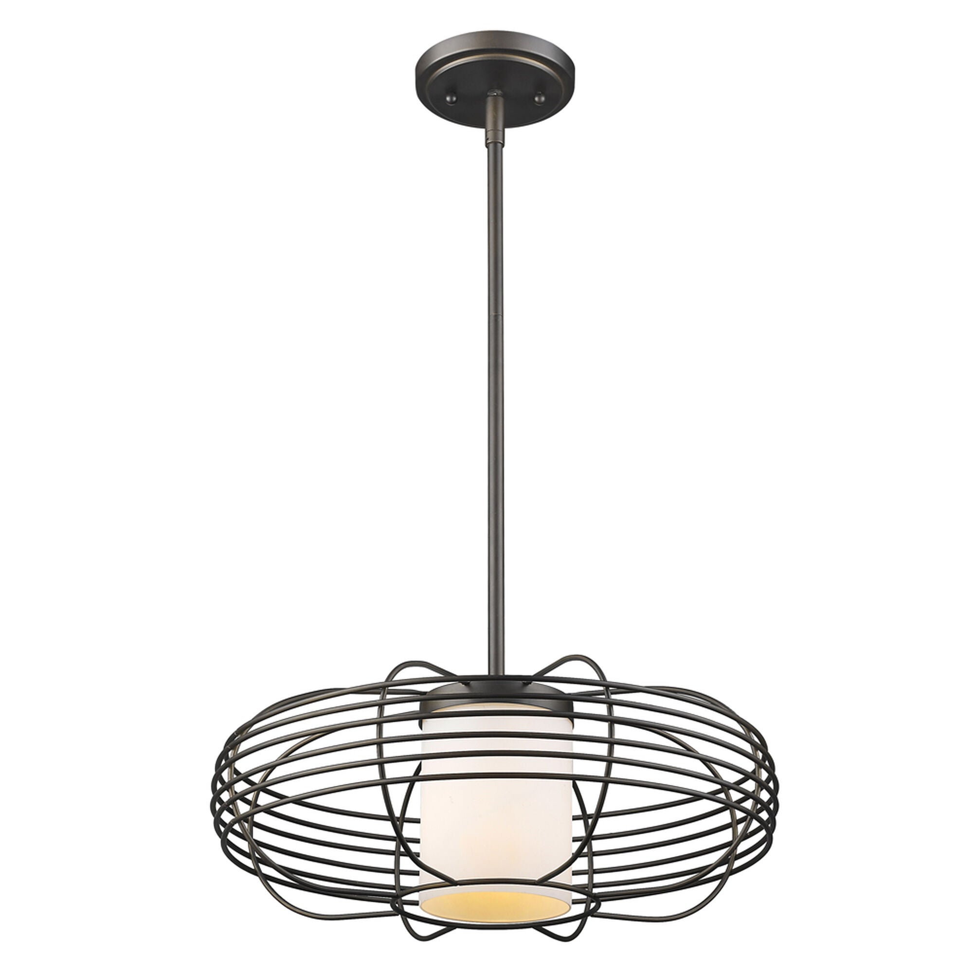 Shown in Oil Rubbed Bronze finish and Opal glass and Opal Cylindrical Glass shade
