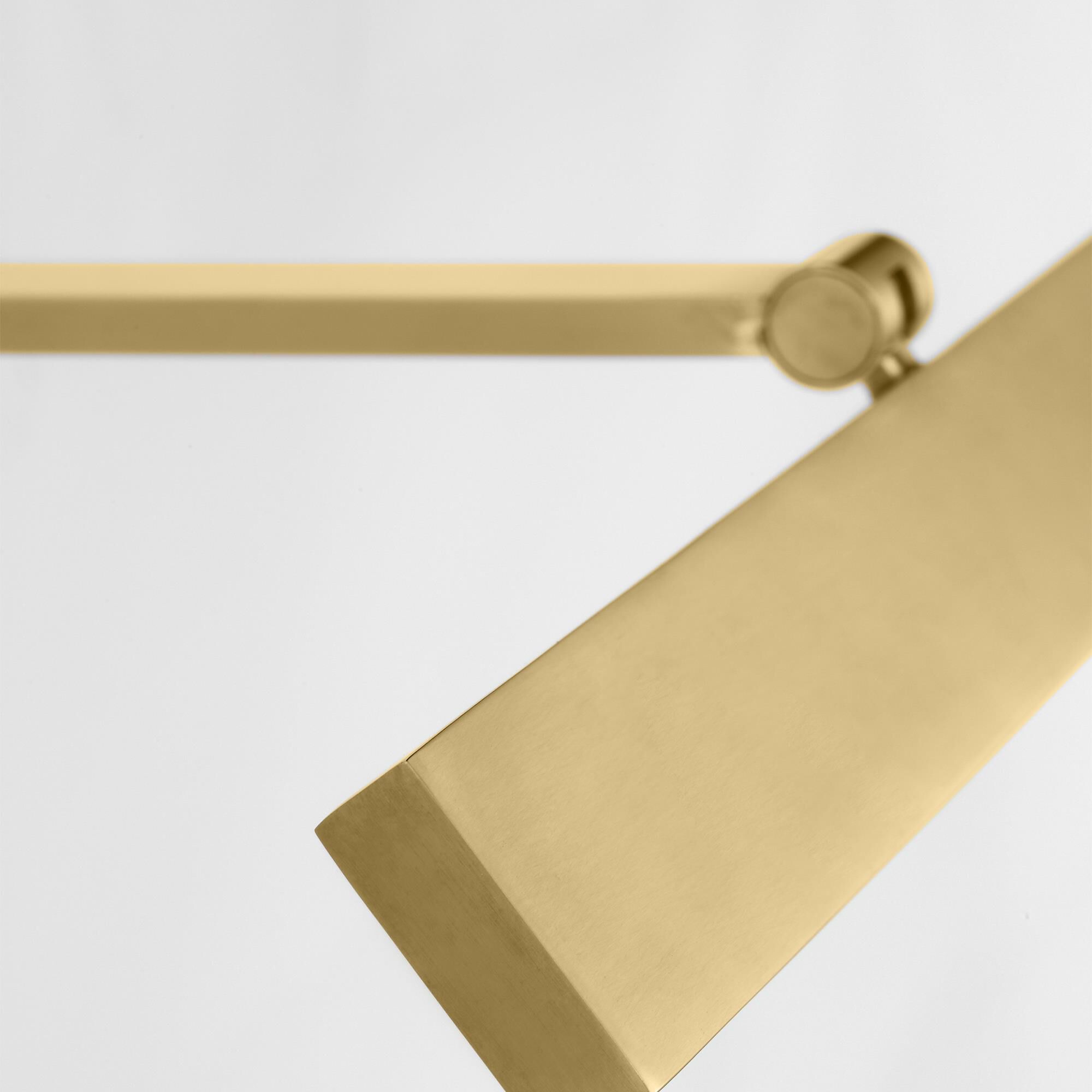 Shown in Hand-Rubbed Antique Brass finish and Brass shade