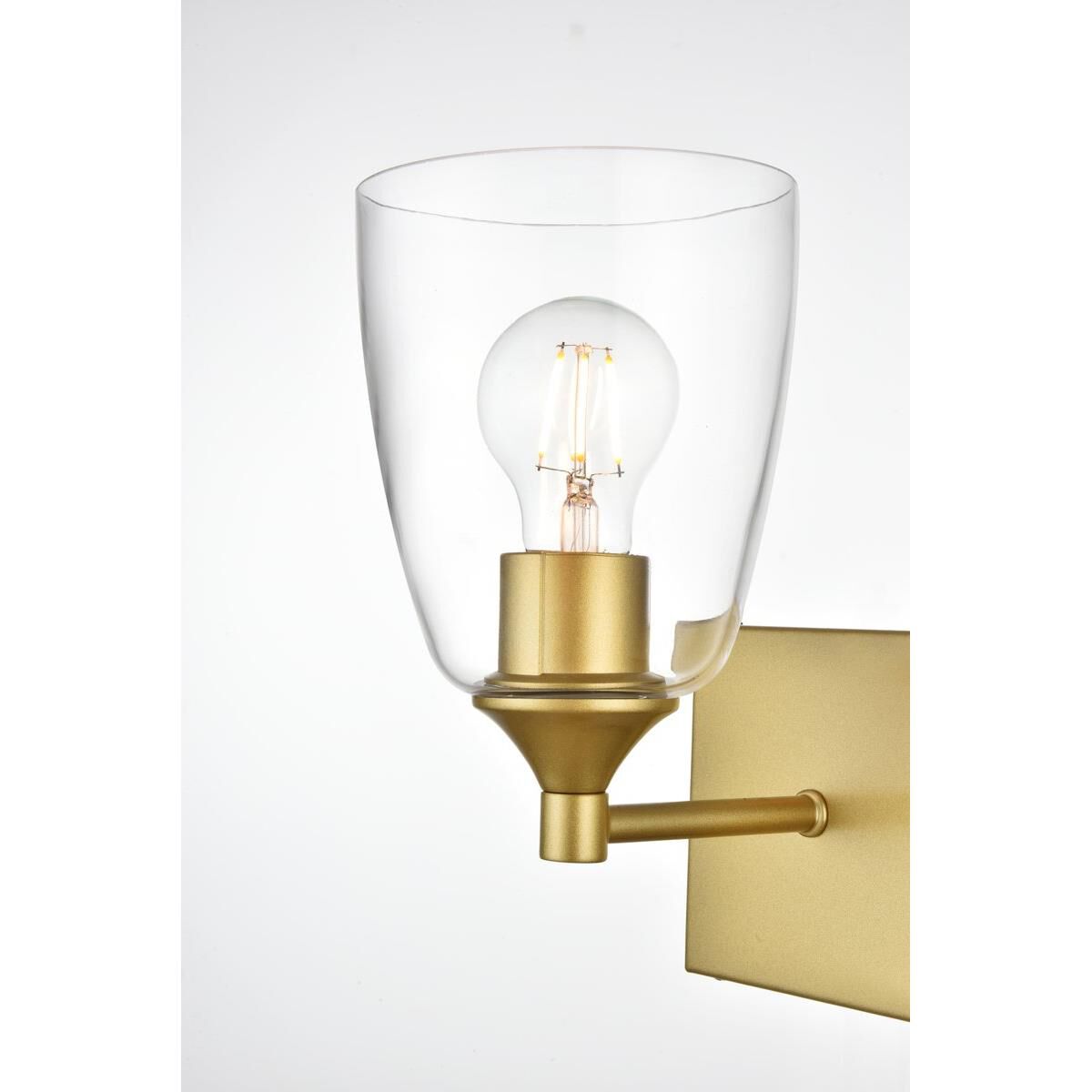 Shown in Brass  finish and Clear glass