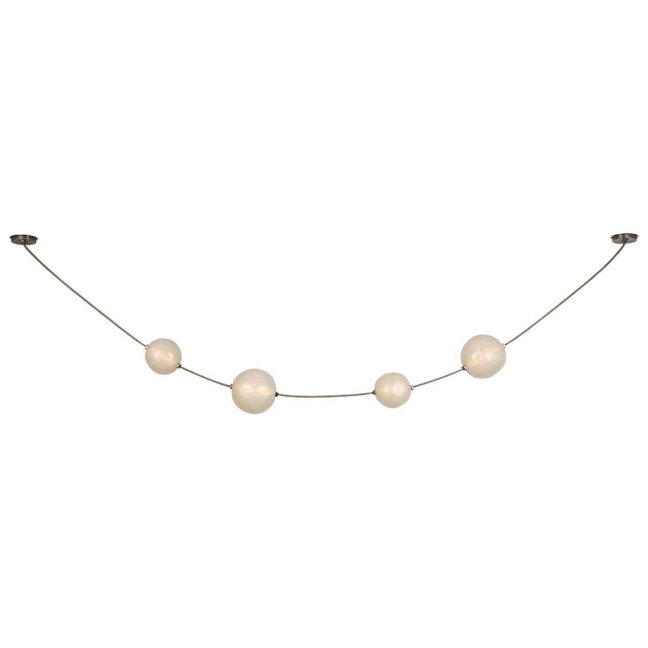 Shown in Ash Suede And Mottled Pewter finish and Fizzy Nude glass