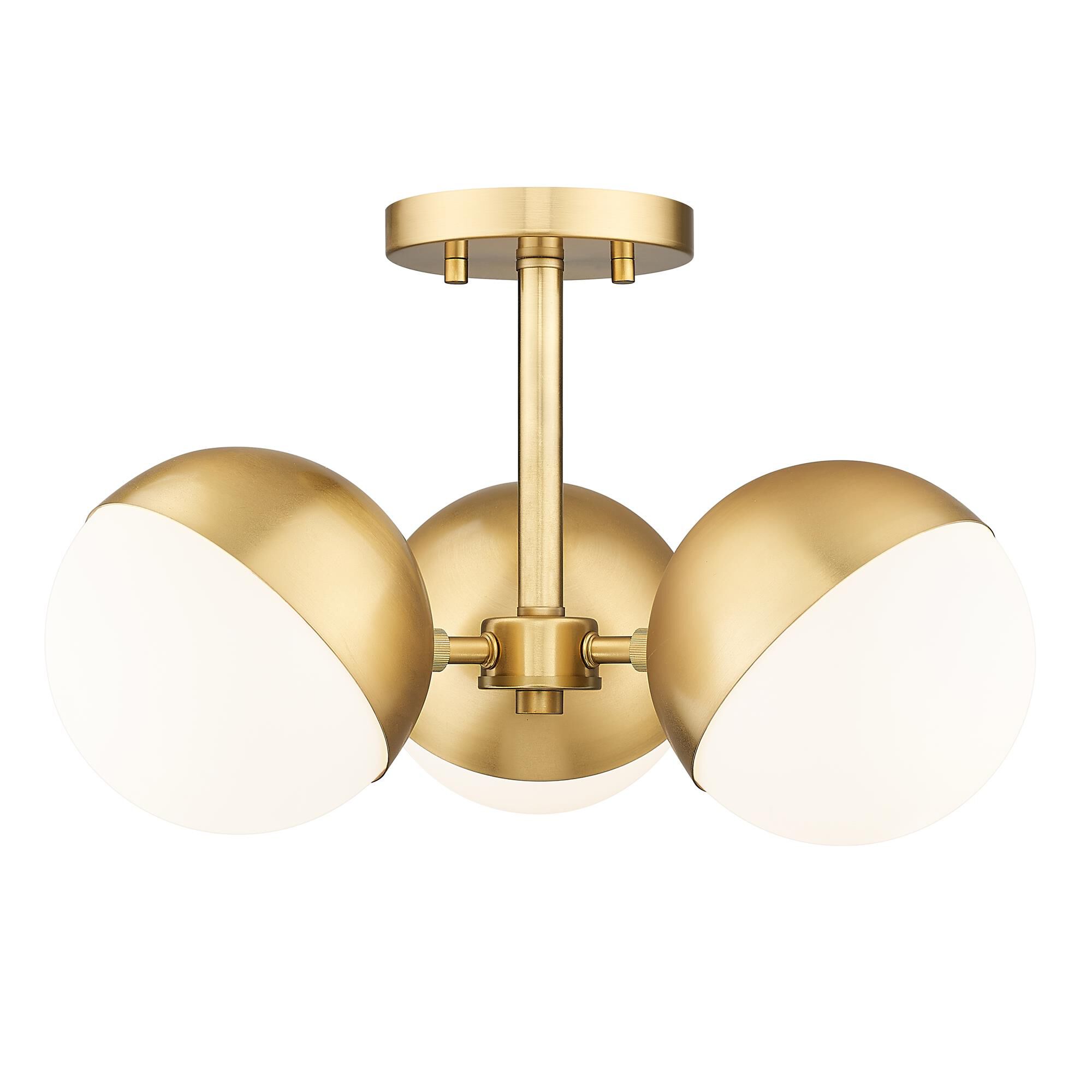 Shown in Modern Gold finish and Matte Opal glass and Matte Opal shade