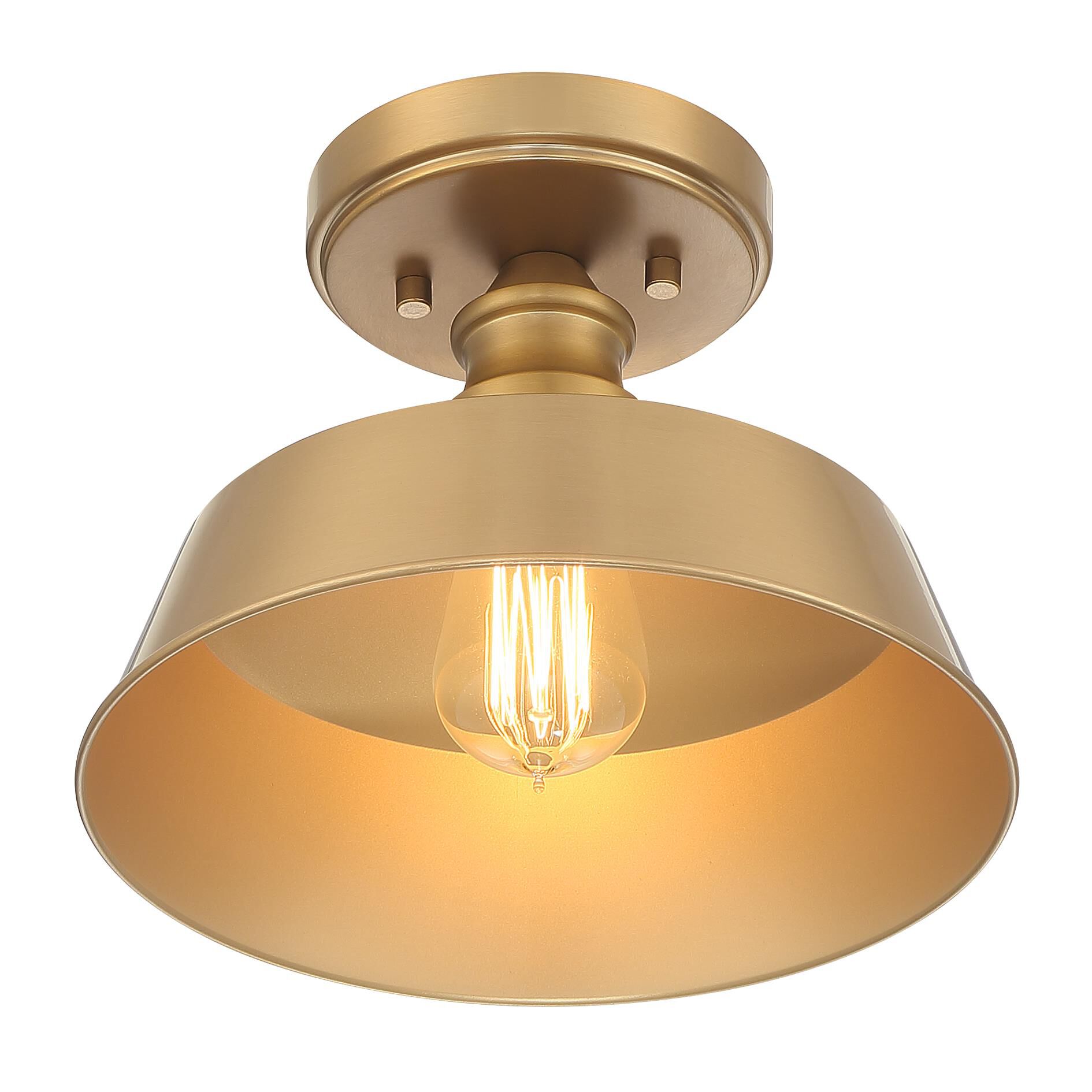 Shown in Natural Brass finish and Metal shade
