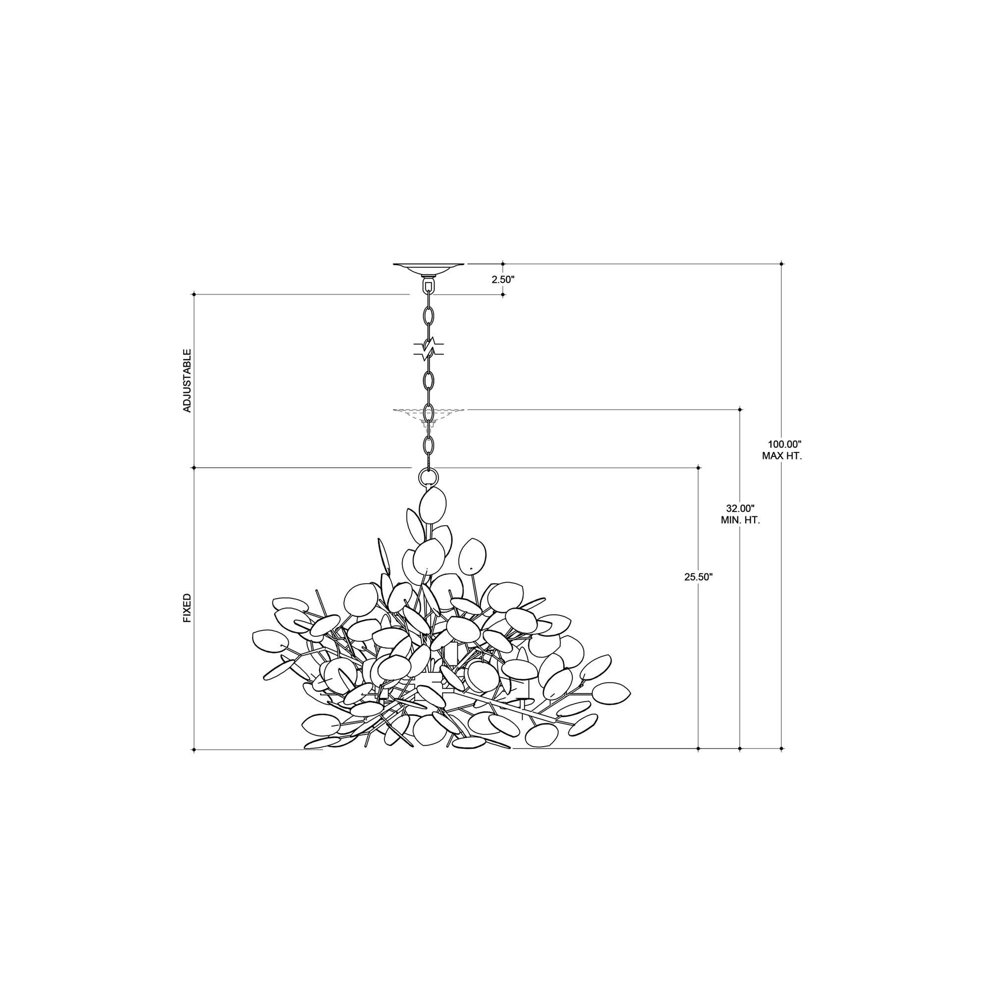 Lunaria 34 Inch Chandelier,