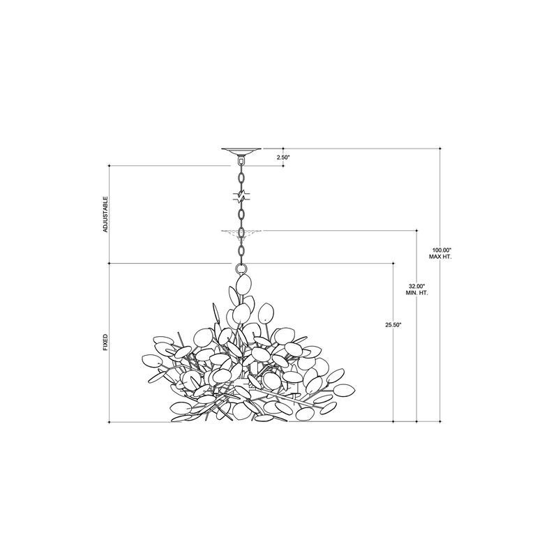 Lunaria 34 Inch Chandelier by Currey & Company