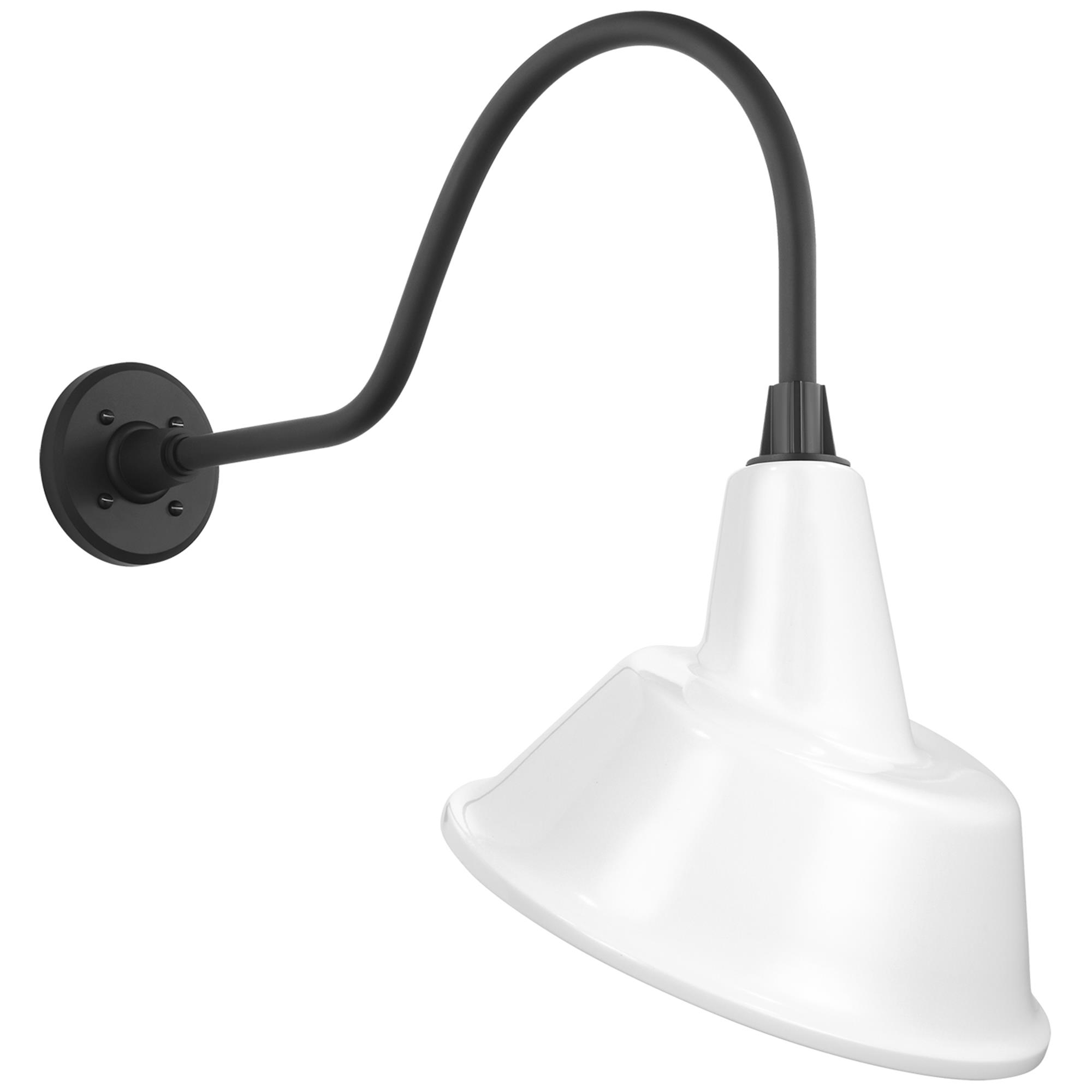 Shown in Matte Black finish and White shade