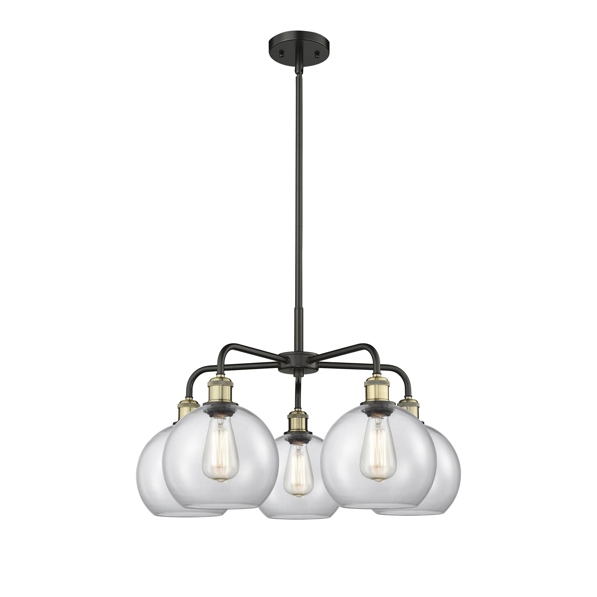 Shown in Black Antique Brass finish and Clear glass