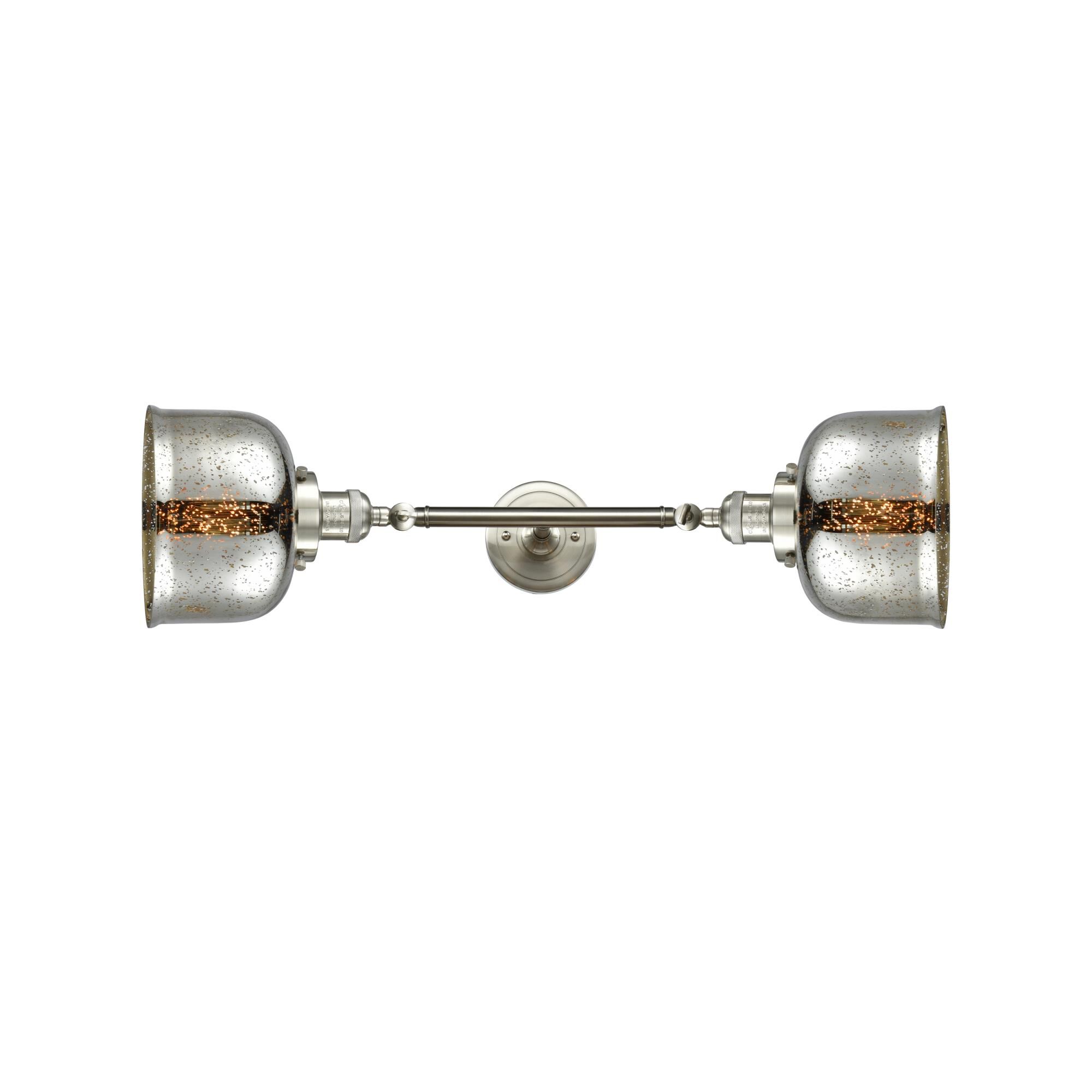 Shown in Brushed Satin Nickel finish and Silver Mercury glass