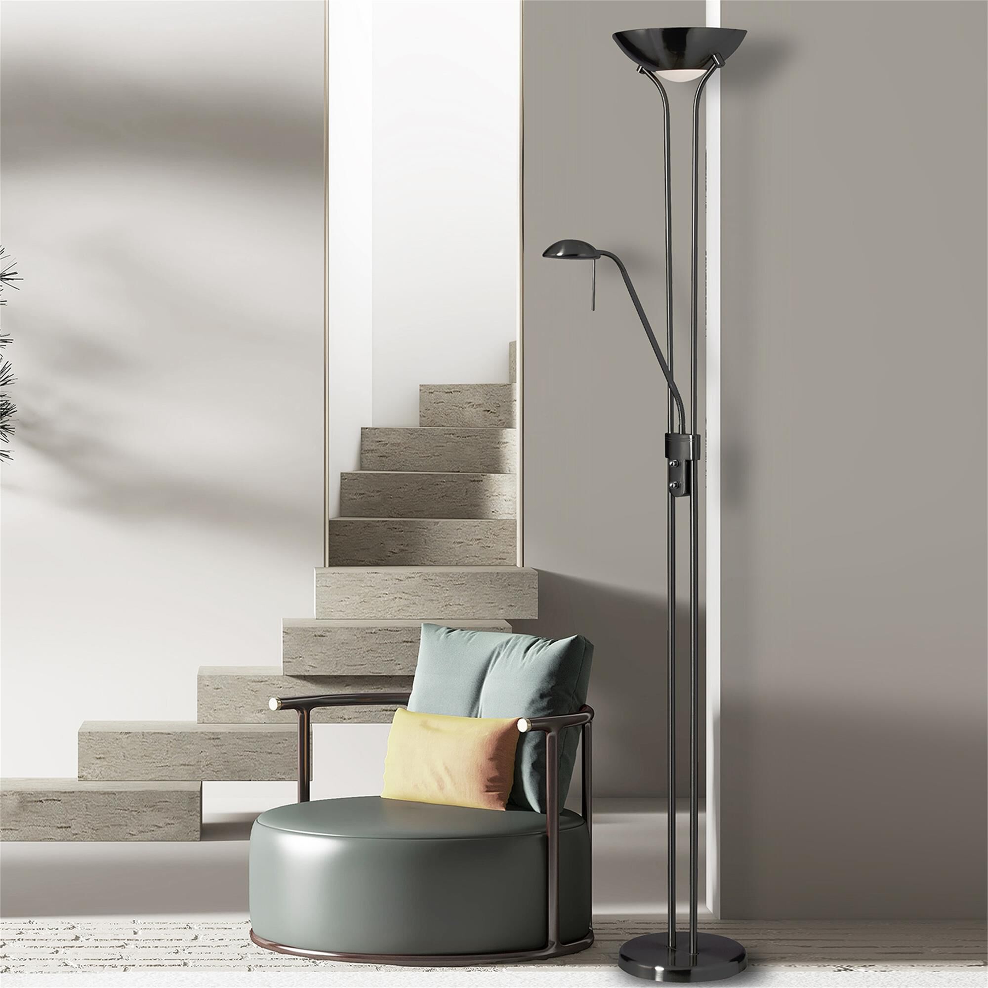 Shown in Black finish and Black Metal Bowl shade
