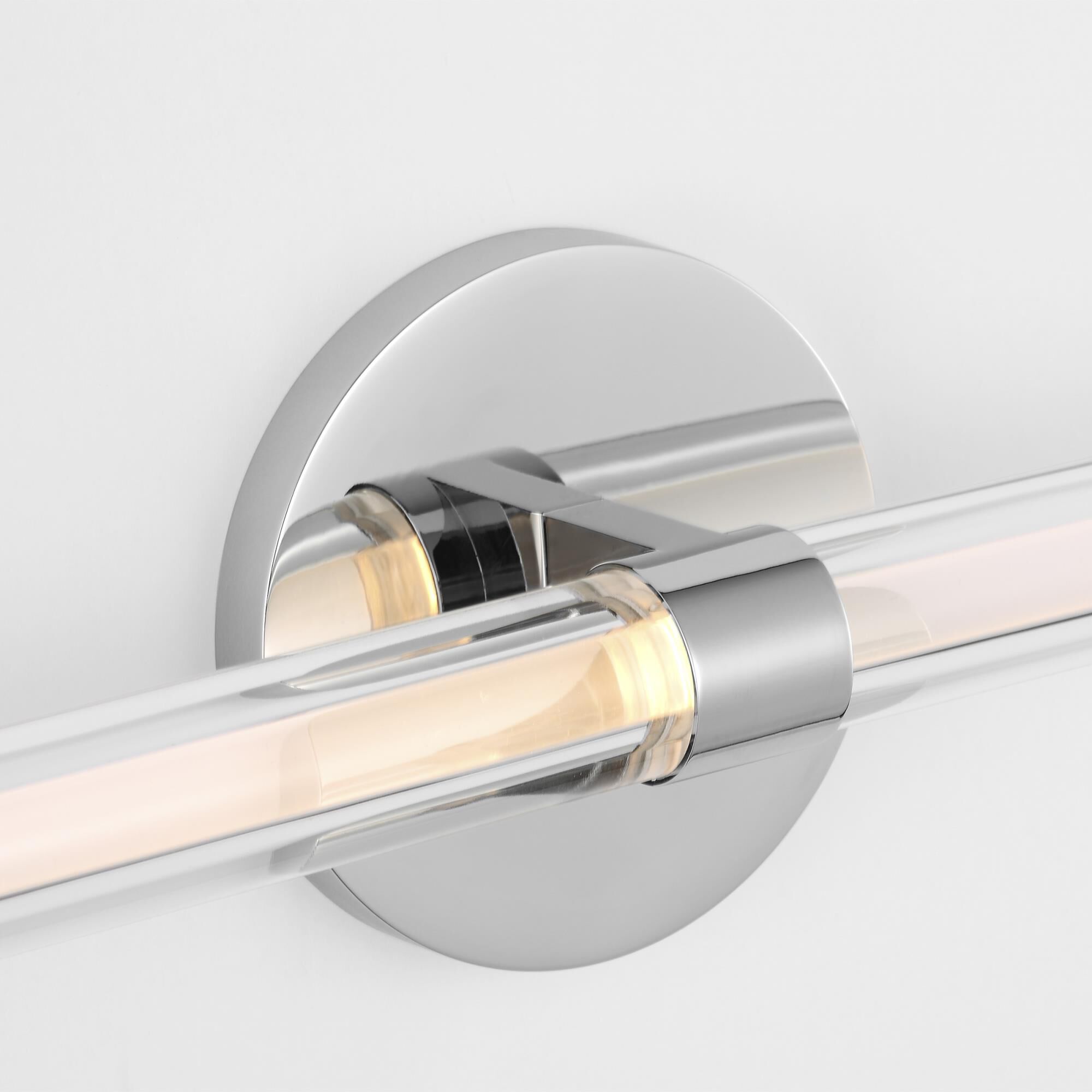 Shown in Chrome finish and Clear Acrylic glass