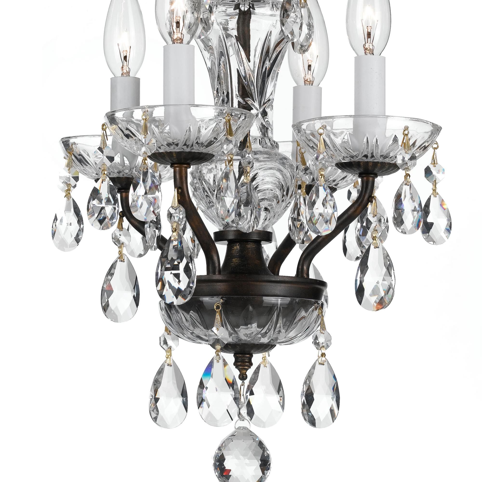 Traditional Crystal 11 Inch 4 Light Mini Chandelier by Crystorama