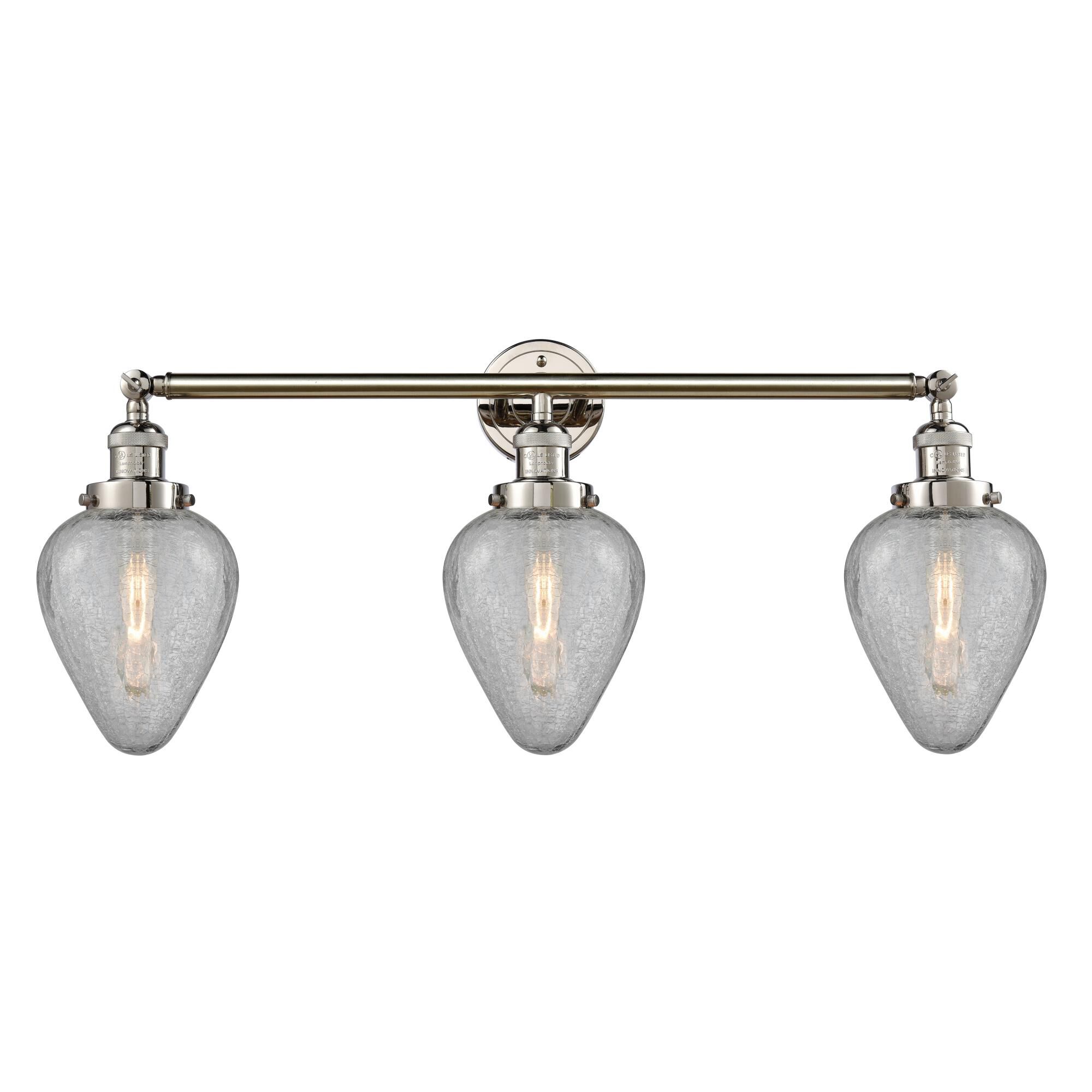 Shown in Polished Nickel finish and Clear Geneseo glass