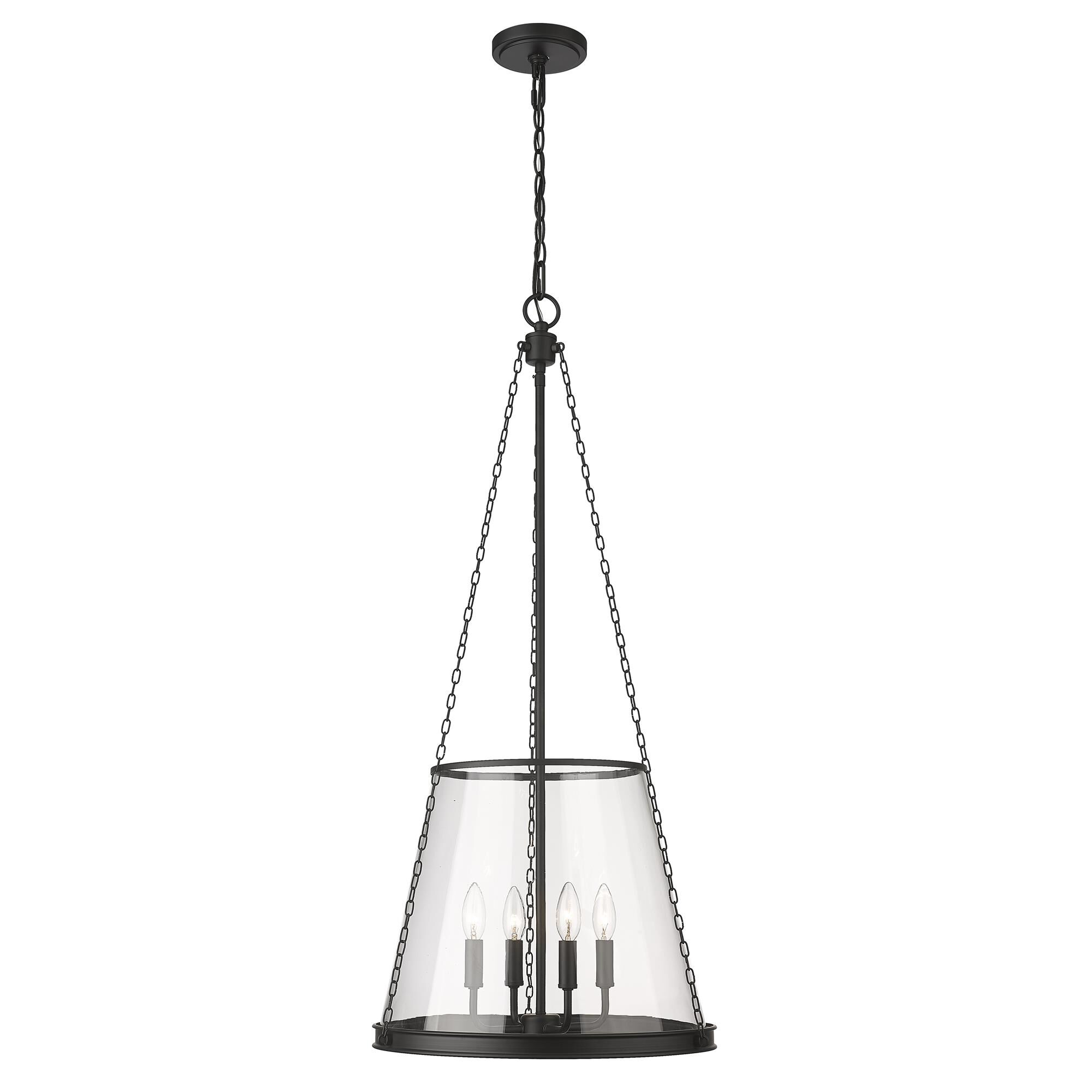 Shown in Matte Black finish and Clear glass