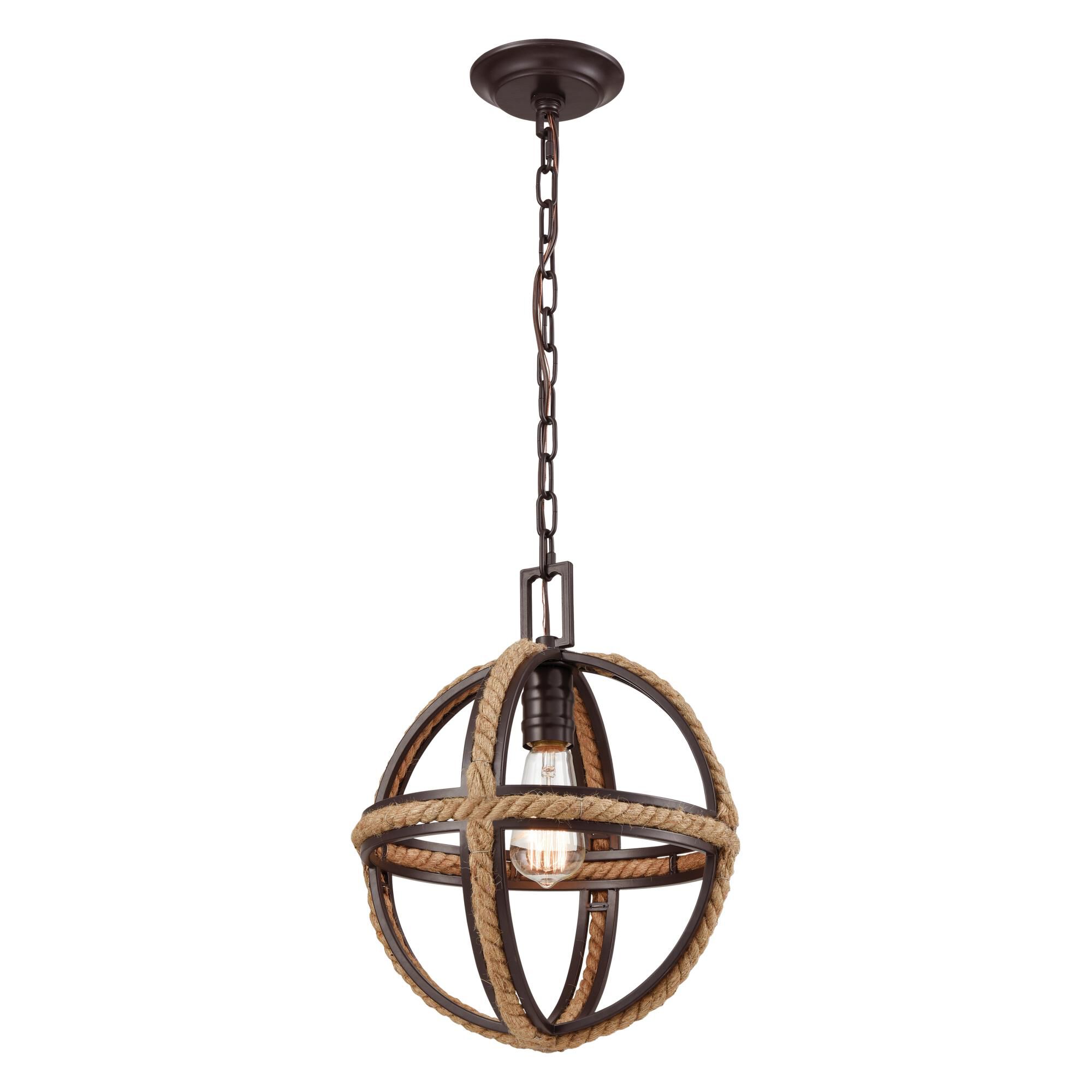 ELK Lighting Natural Rope 12 Inch Mini Pendant