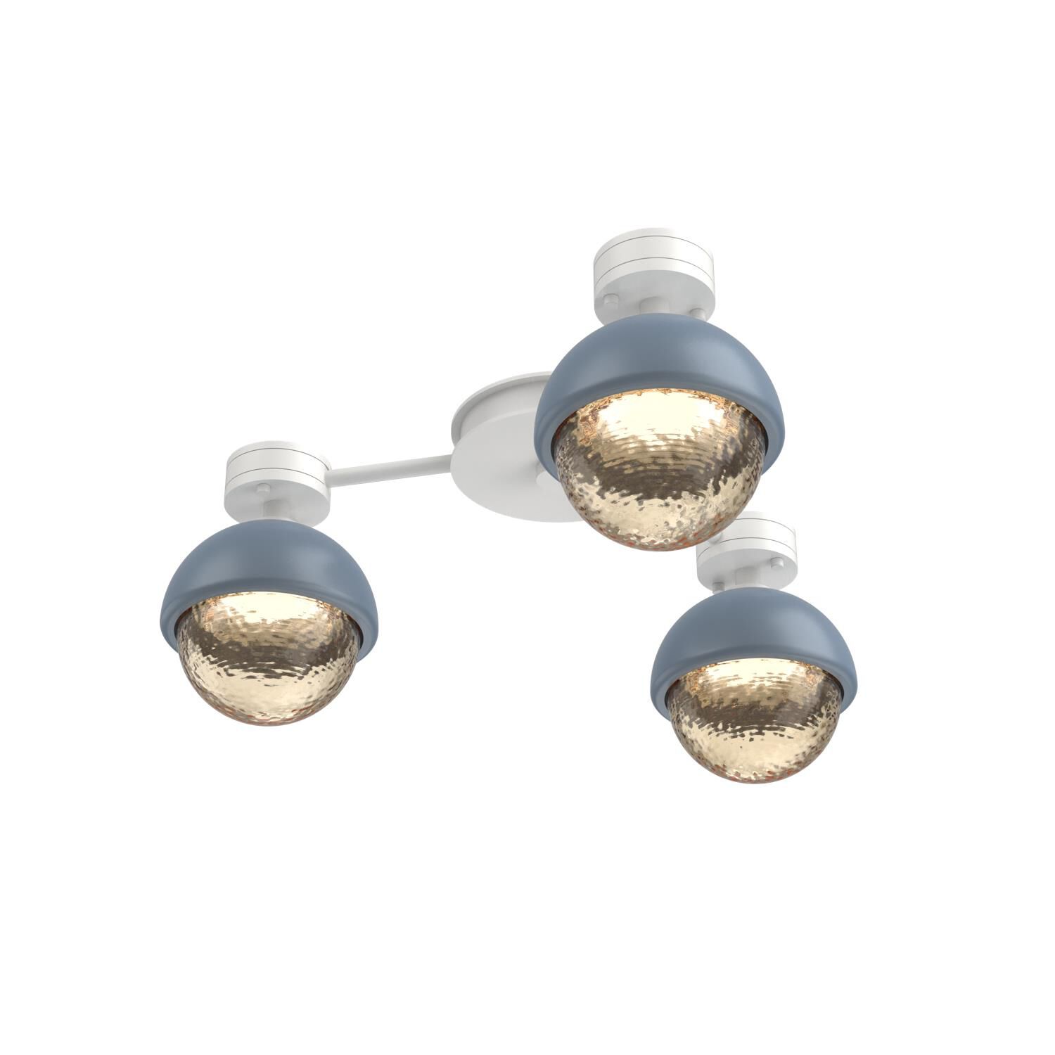 Shown in Salt White finish and Amber glass and Poppy Blue accent