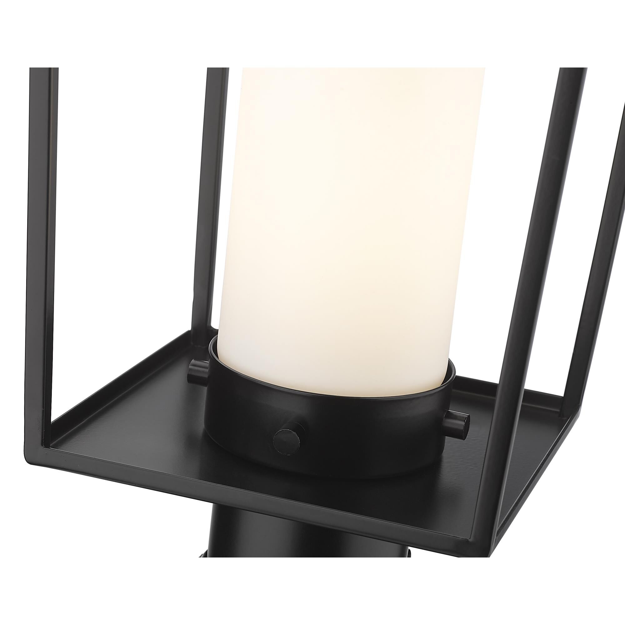 Shown in Black finish and Glass shade