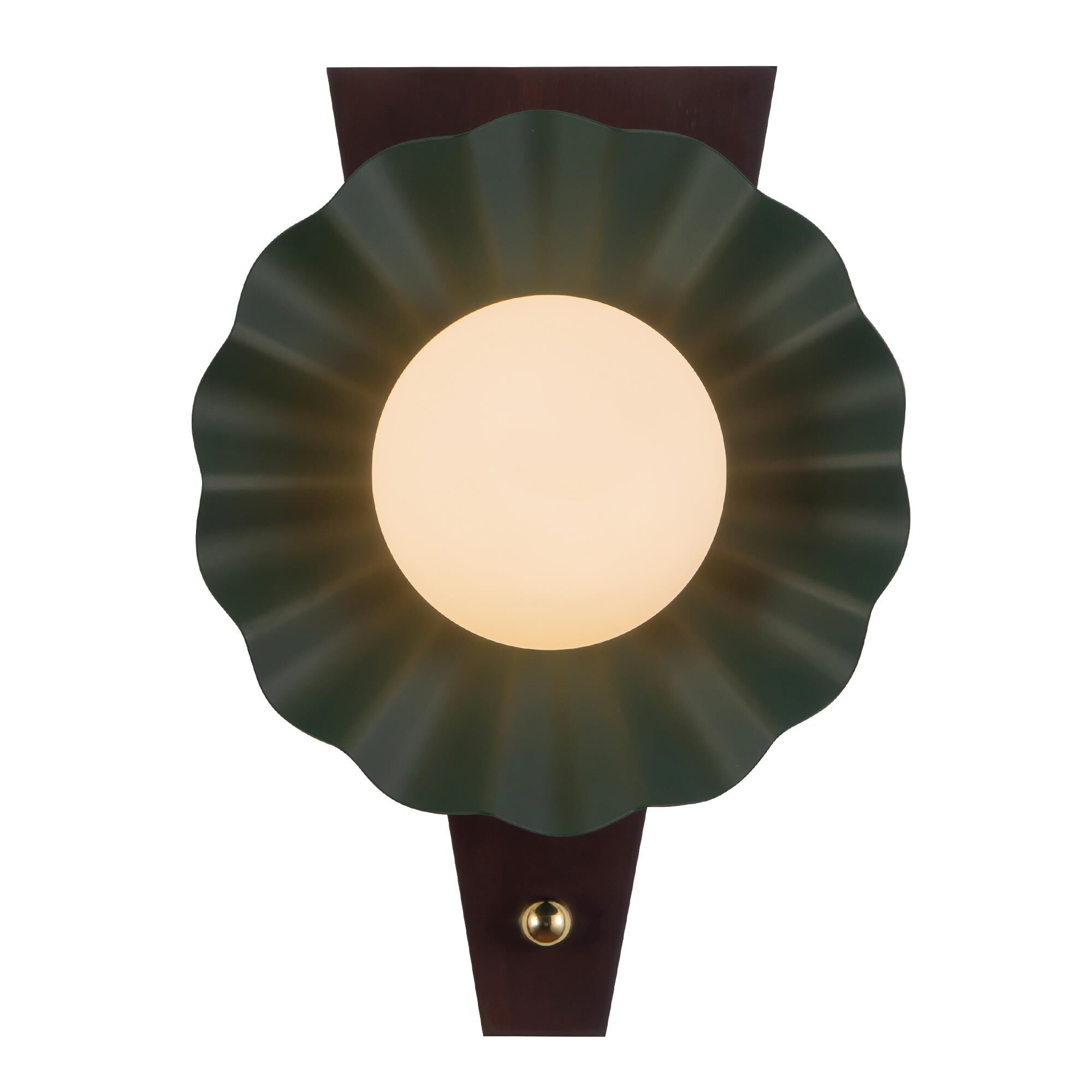 Shown in Pine Green finish and Matte Opal glass