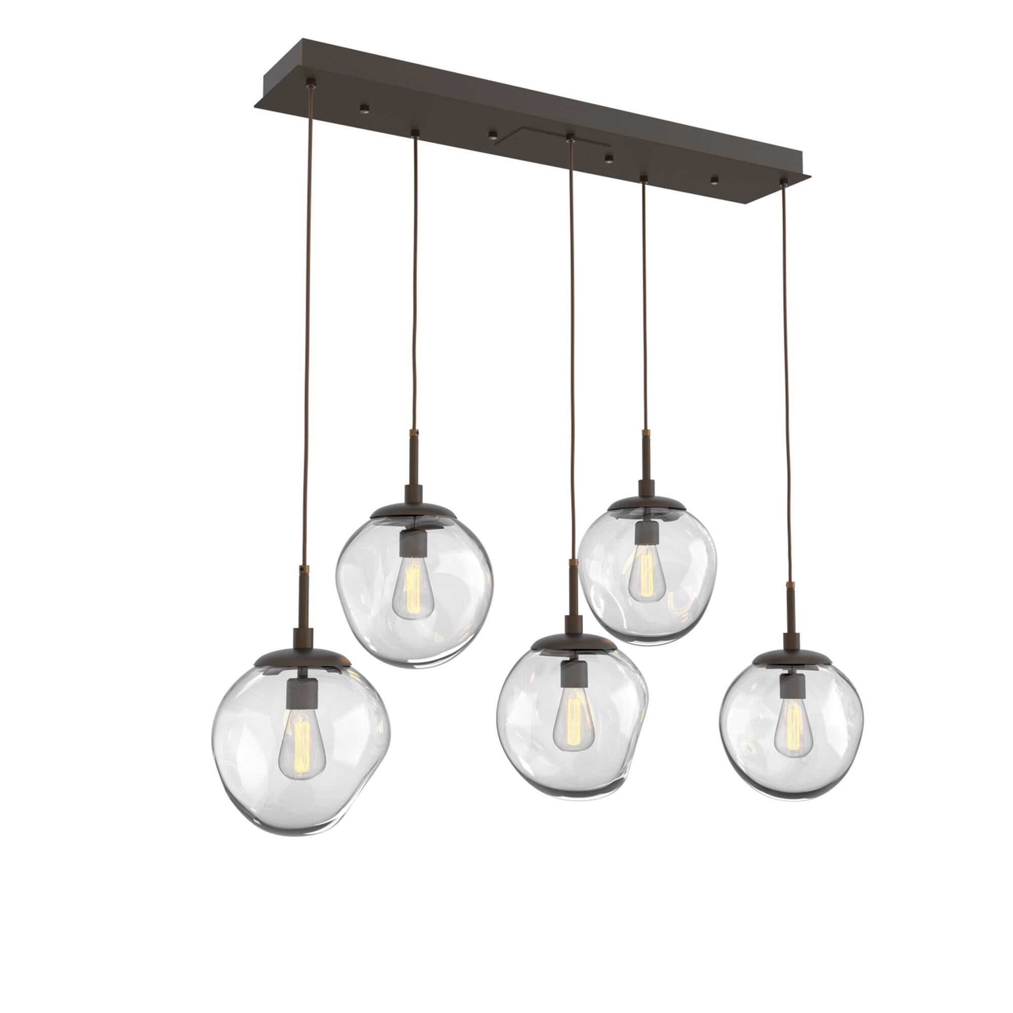 Shown in Flat Bronze finish and Blown Clear glass
