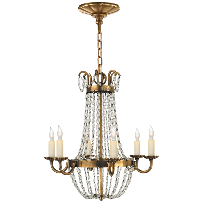 Chapman & Myers Paris Flea Market 16 Inch 6 Light Mini Chandelier by Visual Comfort Signature Collection