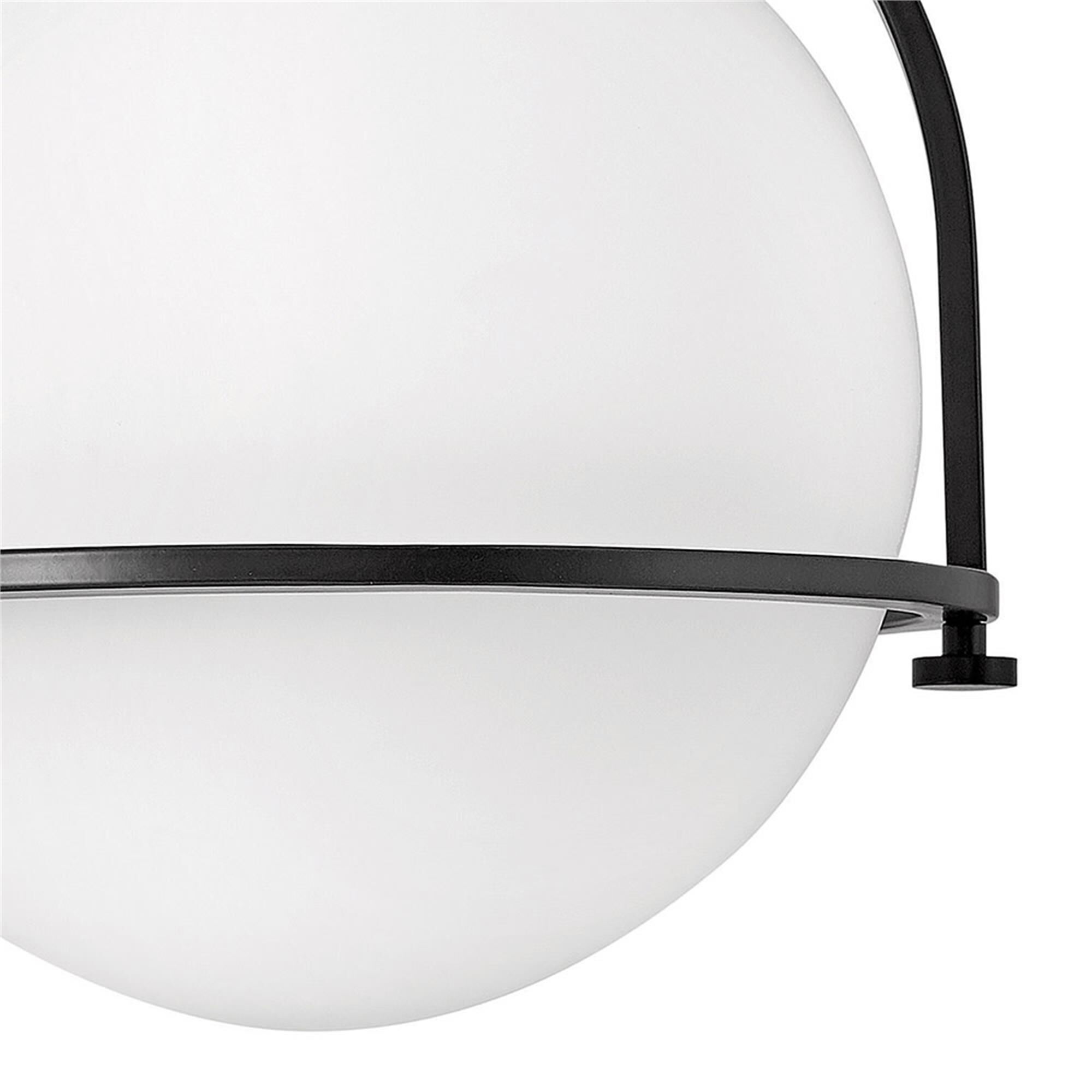 Shown in Black finish and Etched Opal glass