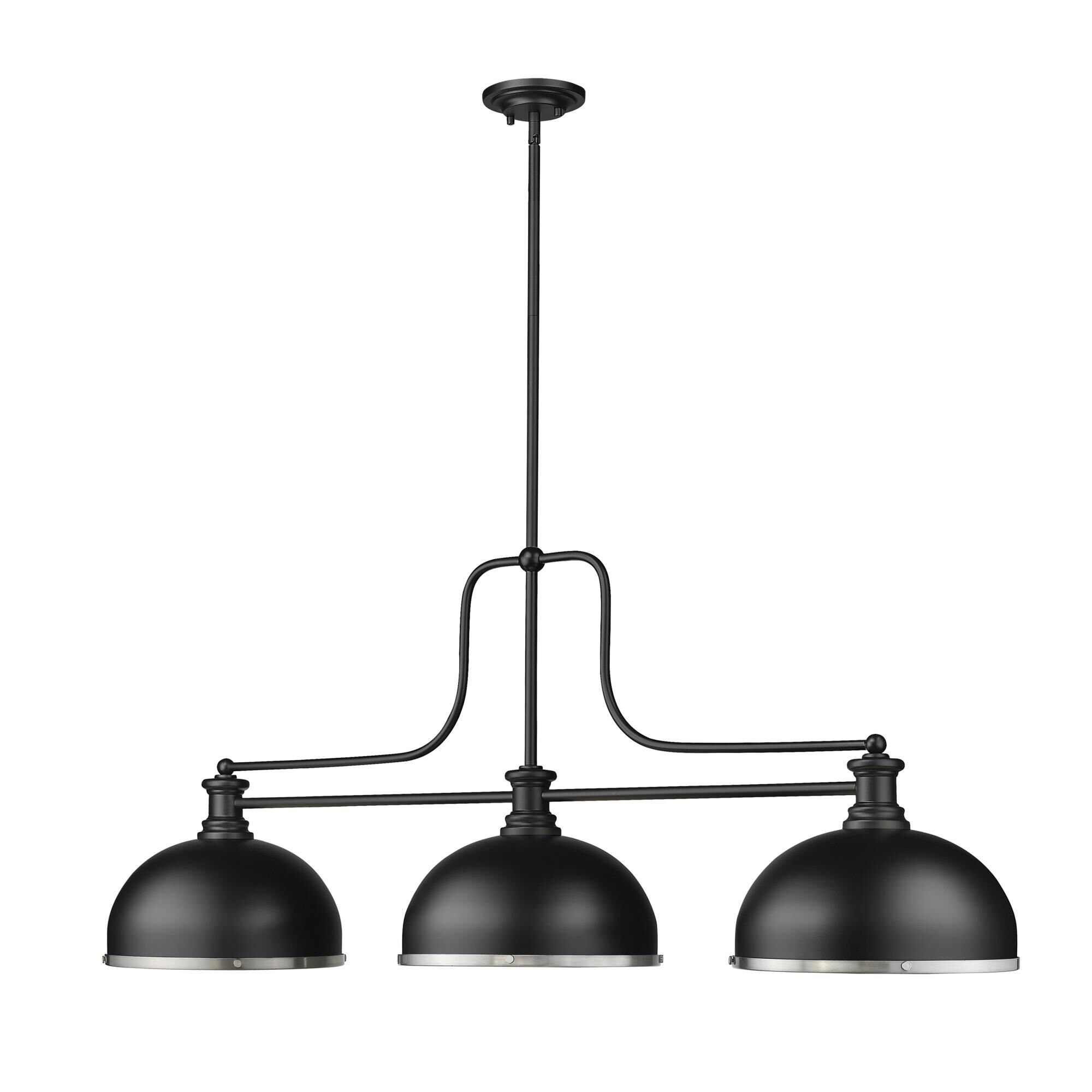 Shown in Matte Black finish and Matte Black and Brushed Nickel shade