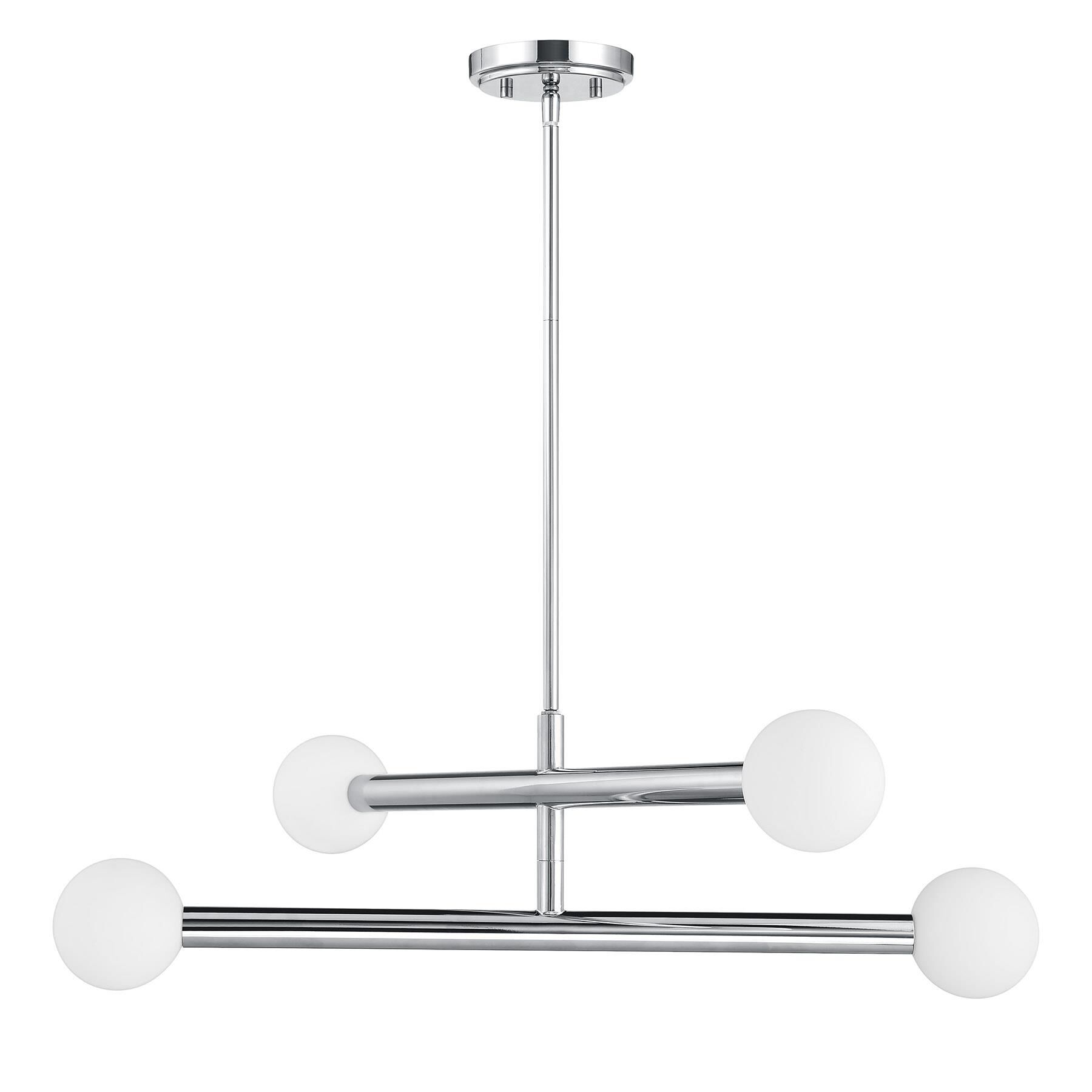 Shown in Chrome finish and White Opal glass