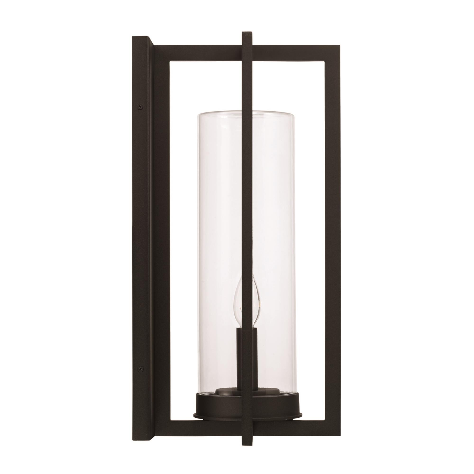 Shown in Black finish and Clear glass