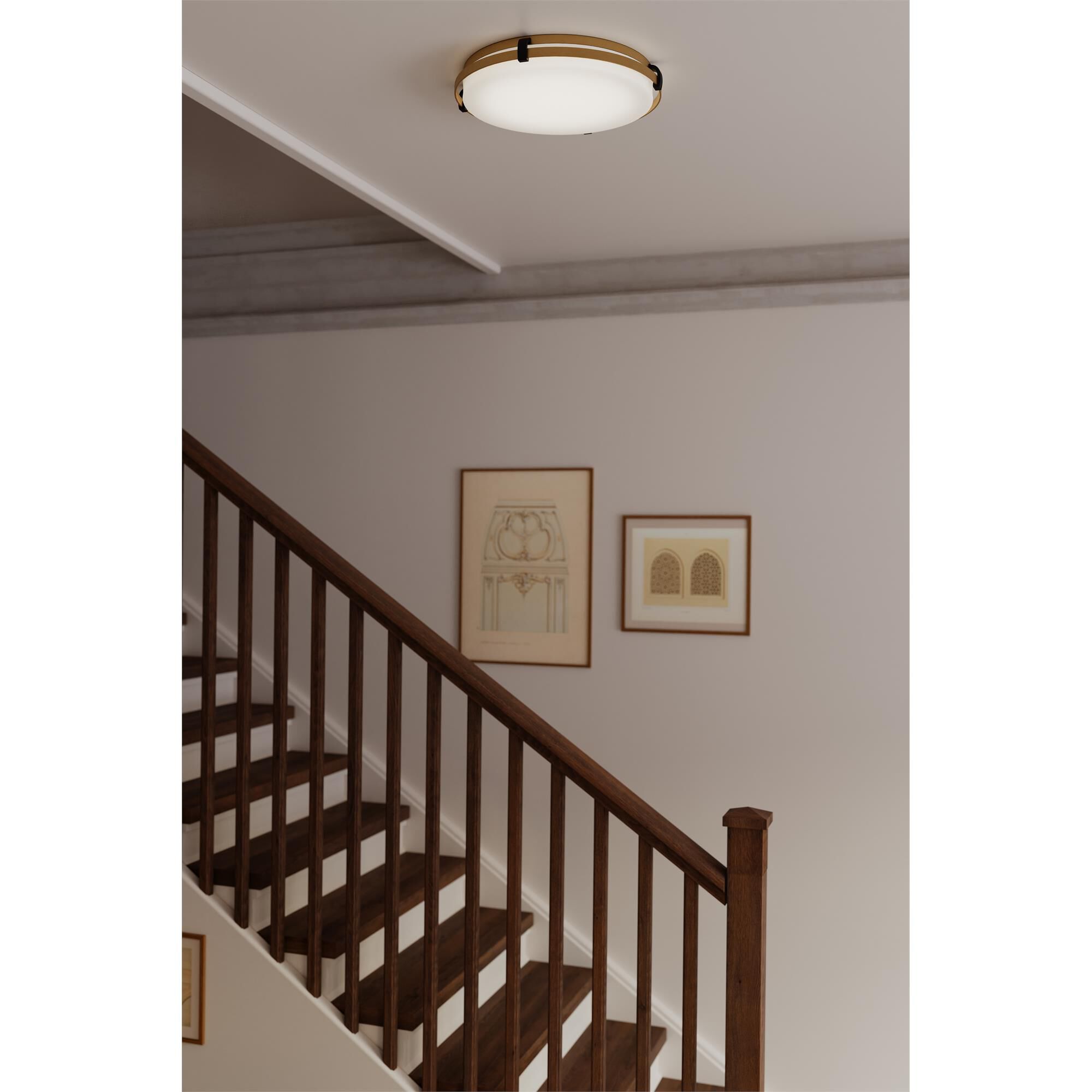 Shown in Legacy Brass and Dark Matte Black finish and Etched White glass